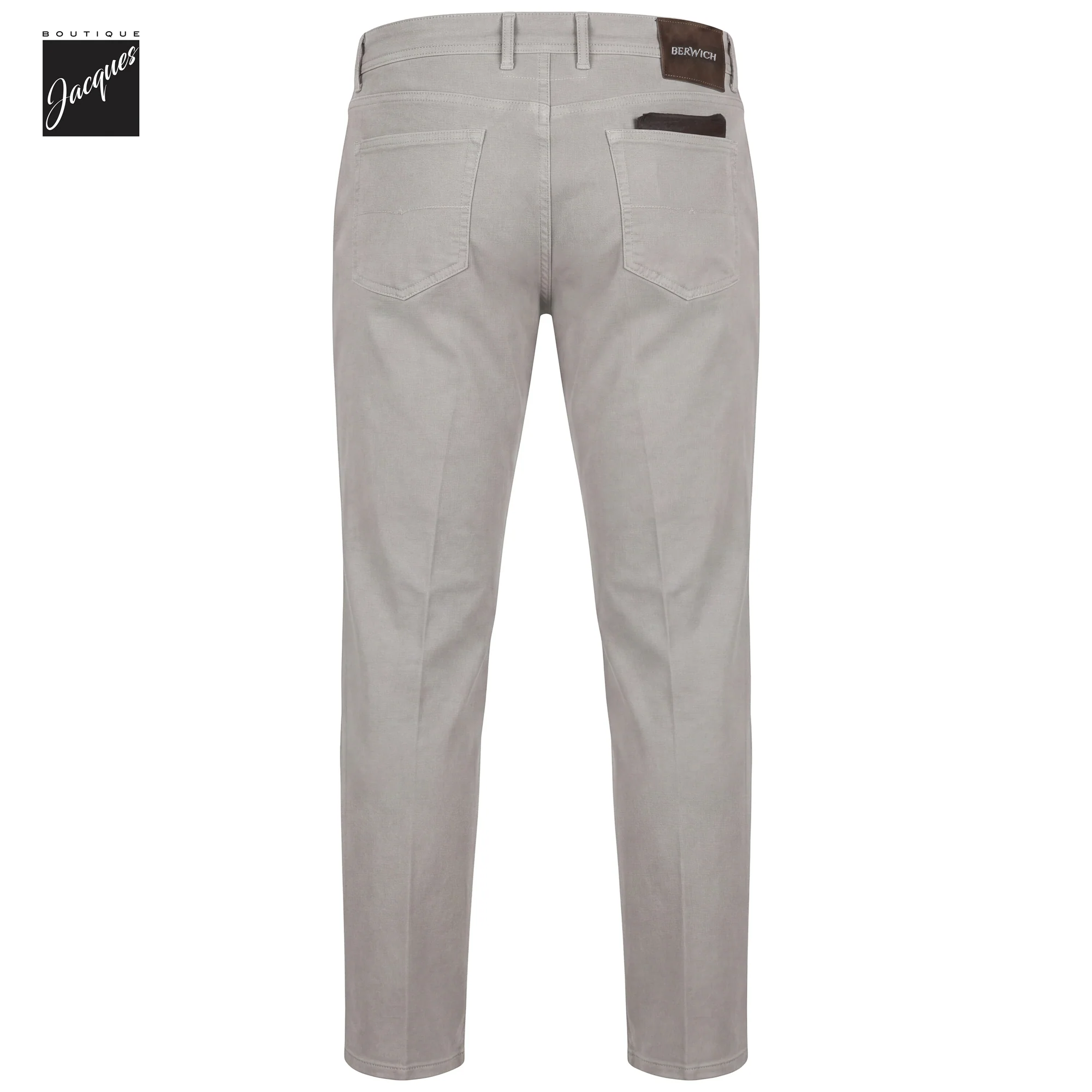 Gray Garment-Dyed Cotton-Blend Stretch Selvedge Denim Trouser - Berwich - Image 2