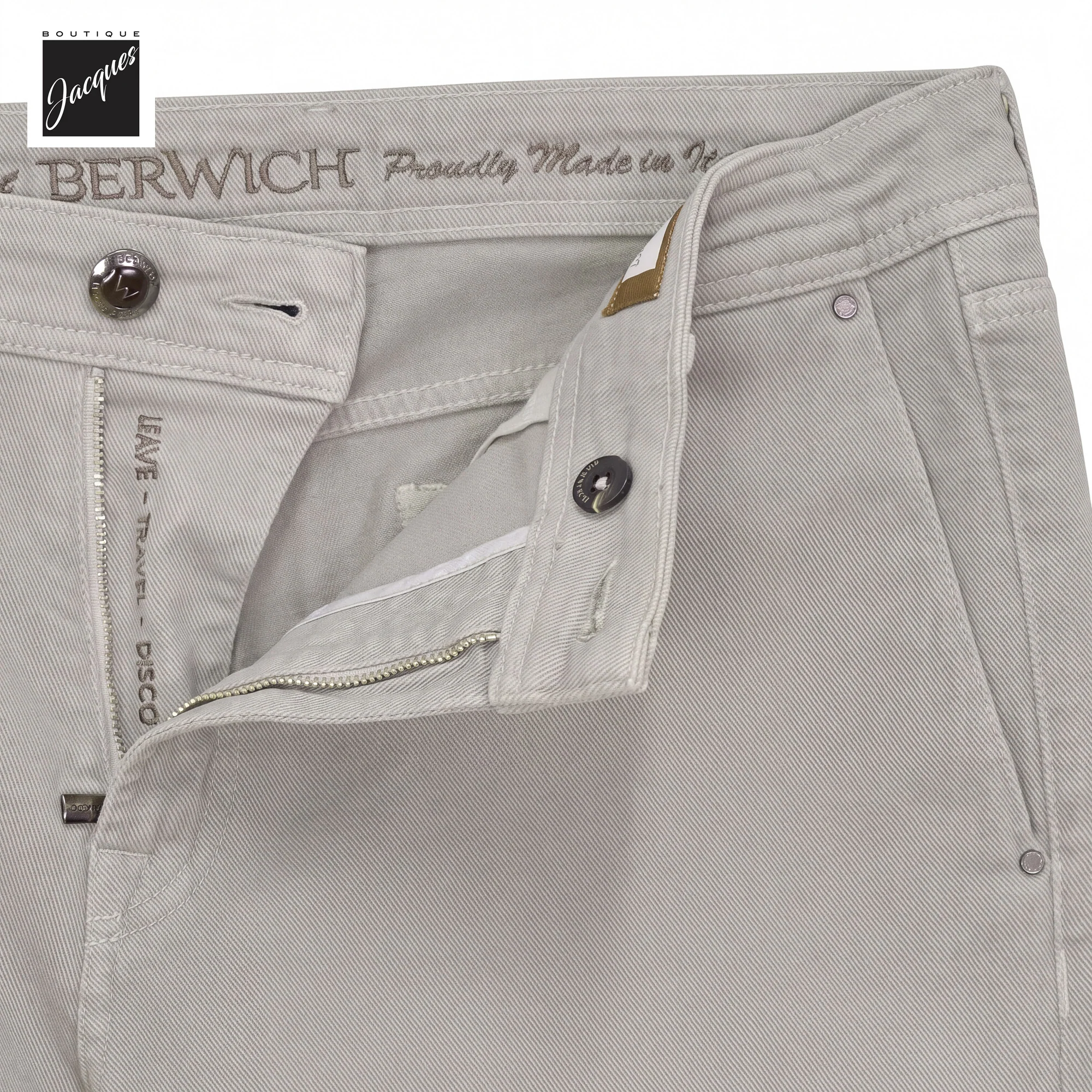 Gray Garment-Dyed Cotton-Blend Stretch Selvedge Denim Trouser - Berwich - Image 3