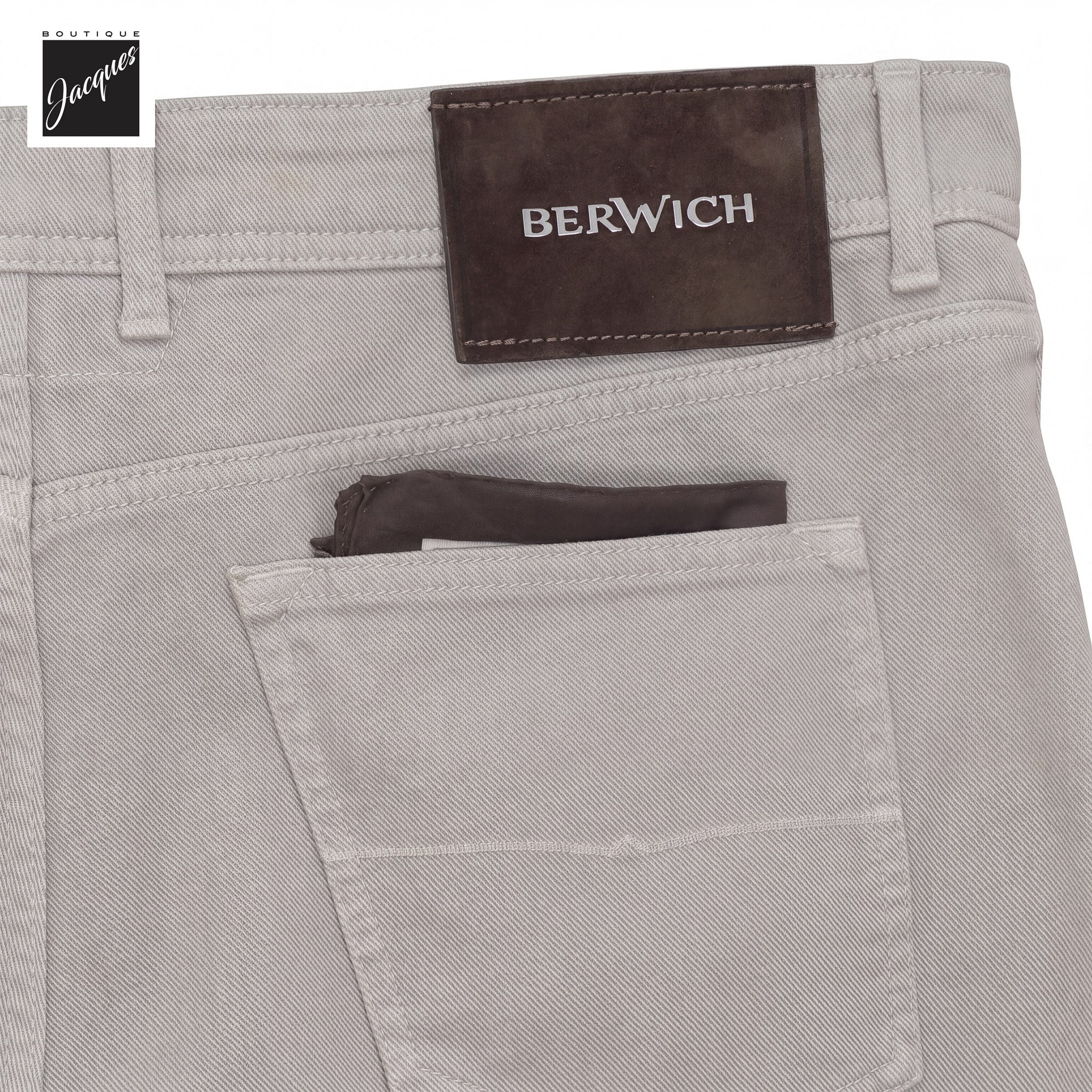 Gray Garment-Dyed Cotton-Blend Stretch Selvedge Denim Trouser - Berwich - Image 4