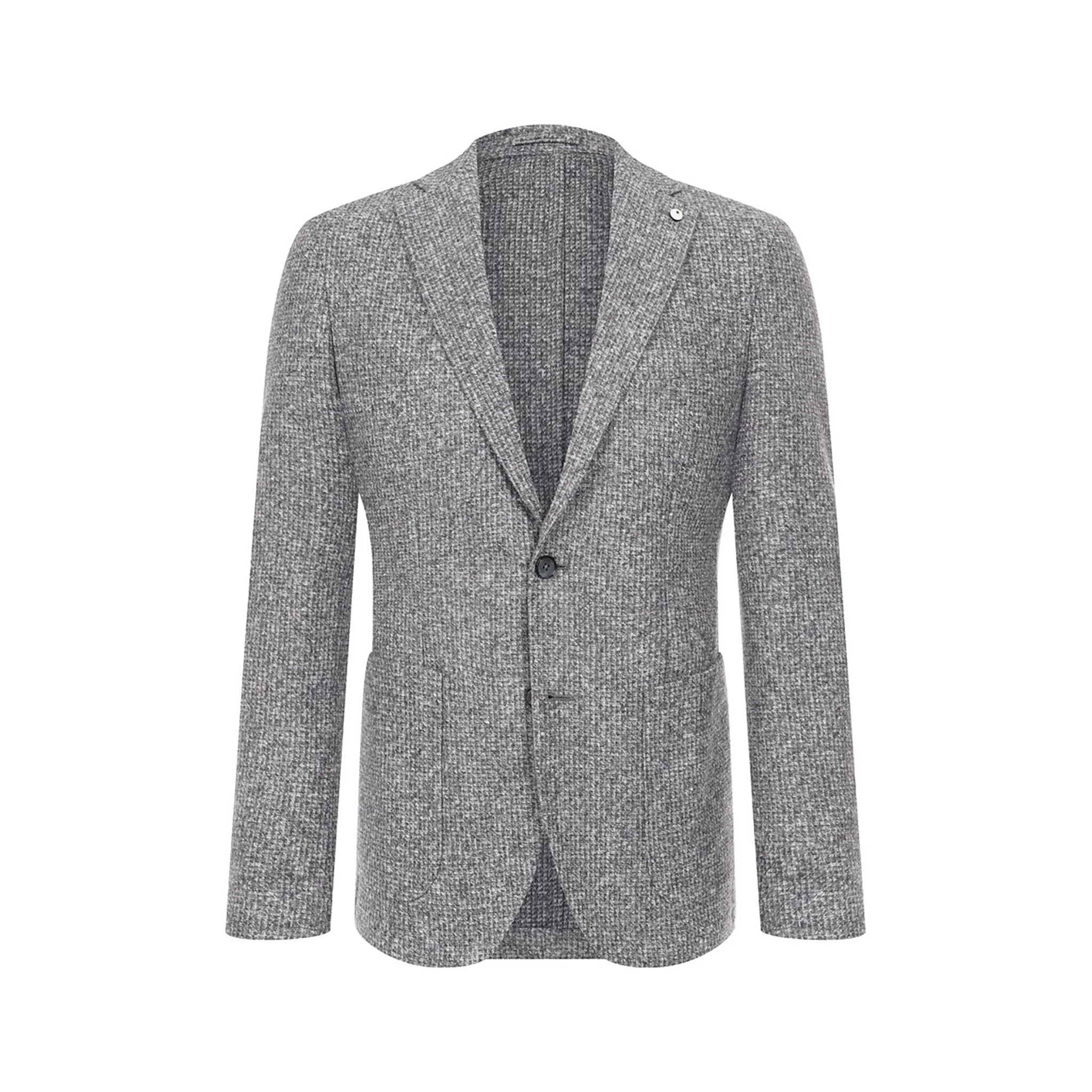 Gray Mélange Wool Jersey Unconstructed Contemporary Sport Jacket - L.B.M. 1911 - Image 5