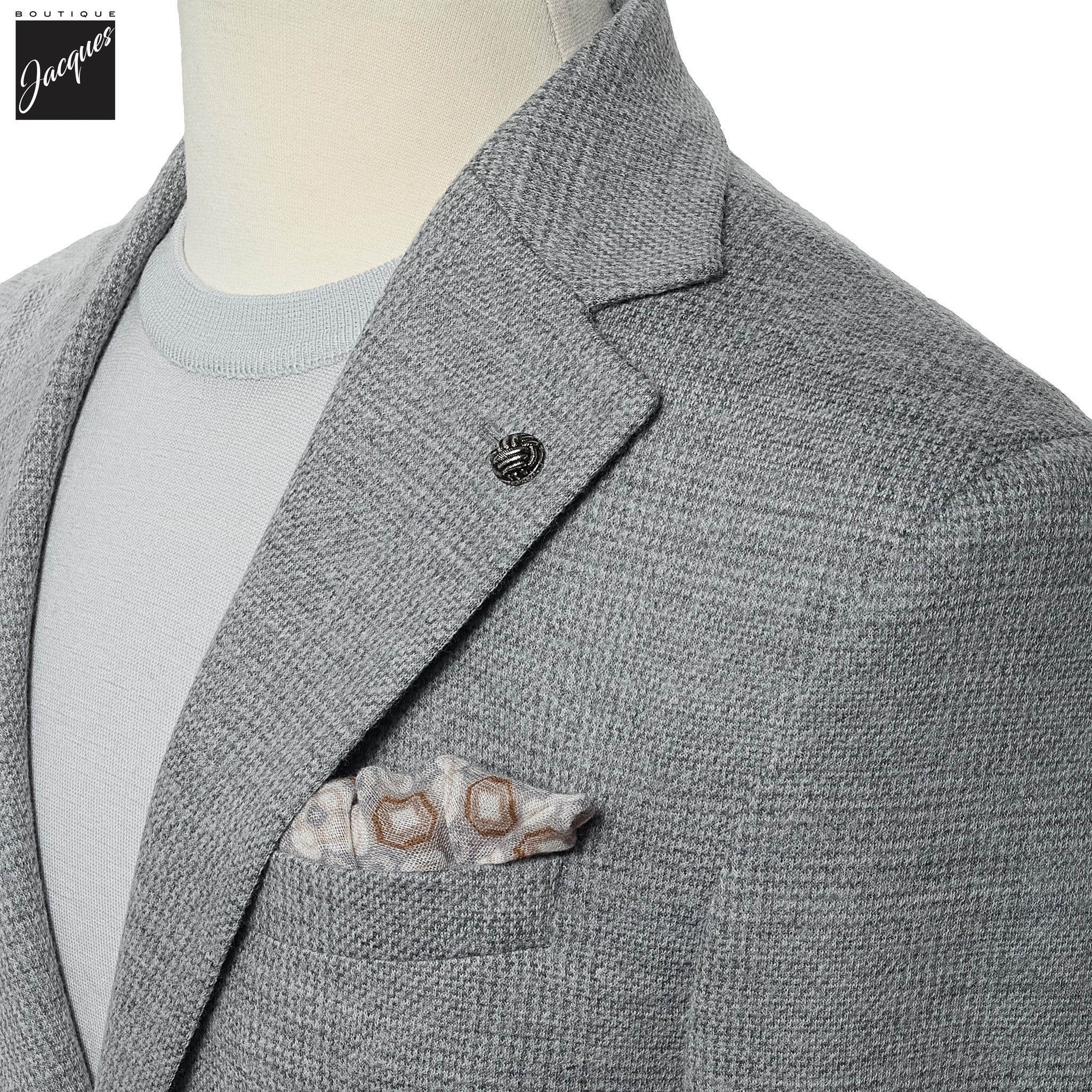 Gray Wool Check Stretch Hampton Contemporary Fit Sport Jacket - Jack Victor - Image 2