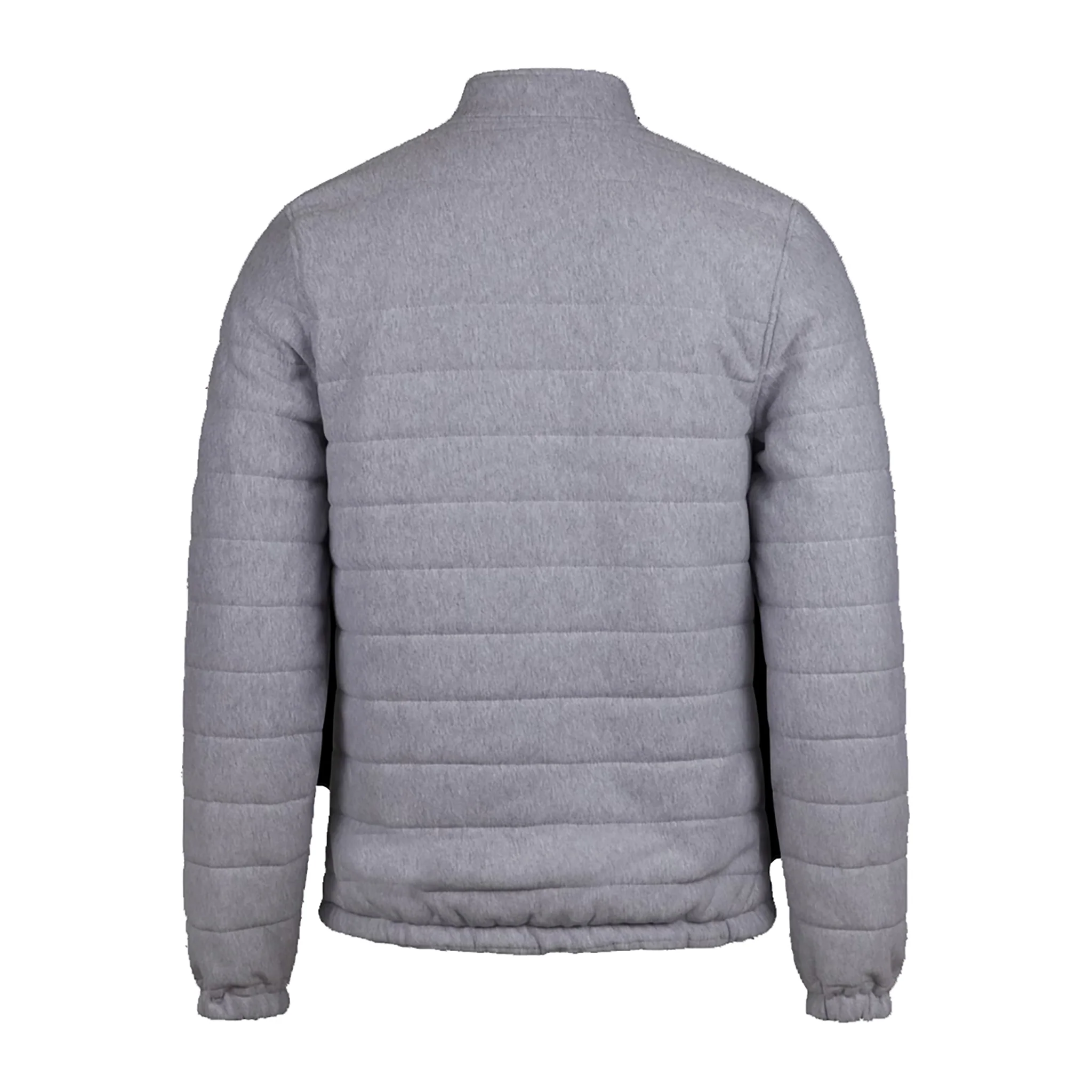 Light Grey Quilted Flannel Cotton Zip Bomber - Stenströms - Image 7