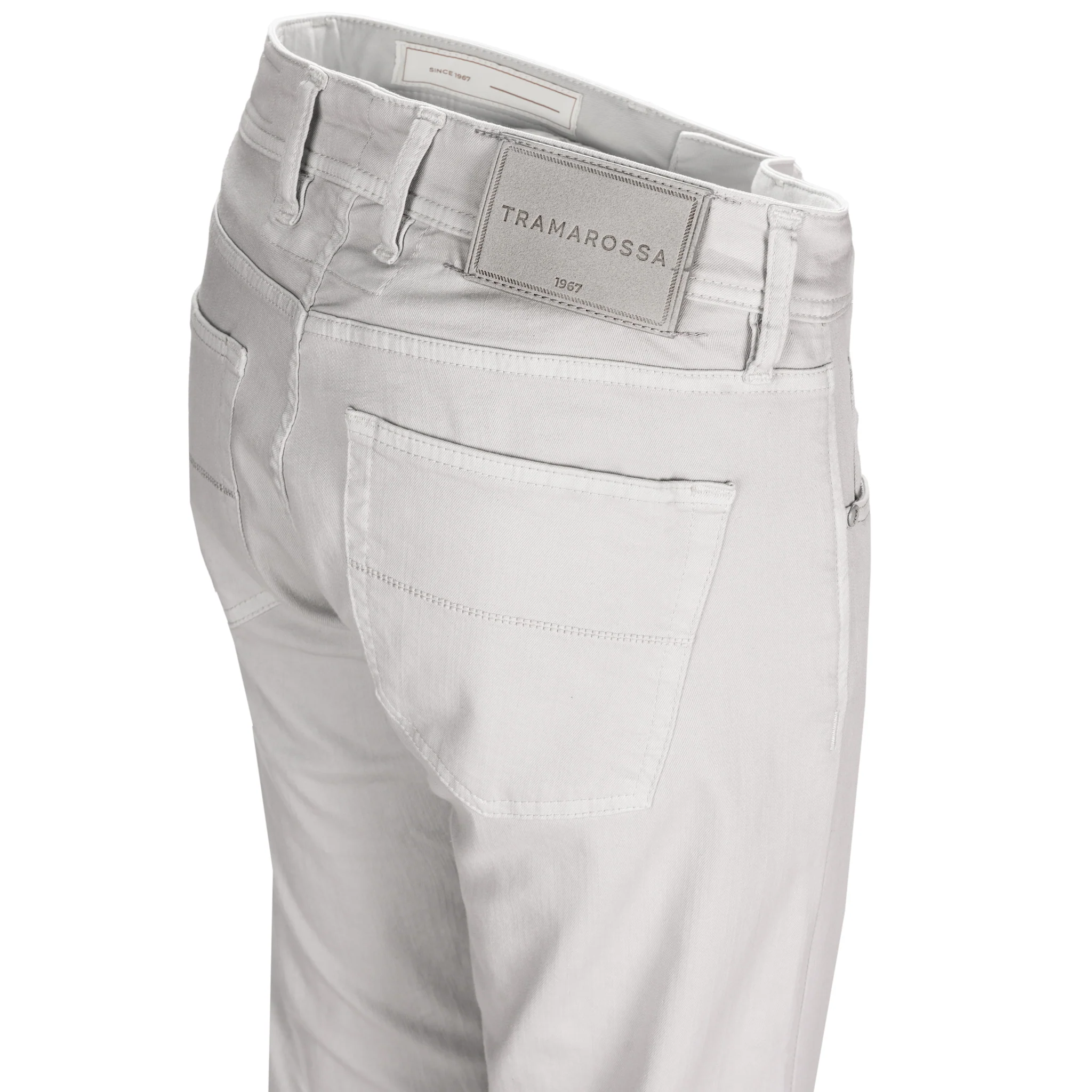 Ice Gray Soft Dye Michelangelo Super-Stretch Five Pocket Pants - TRAMAROSSA - Image 2