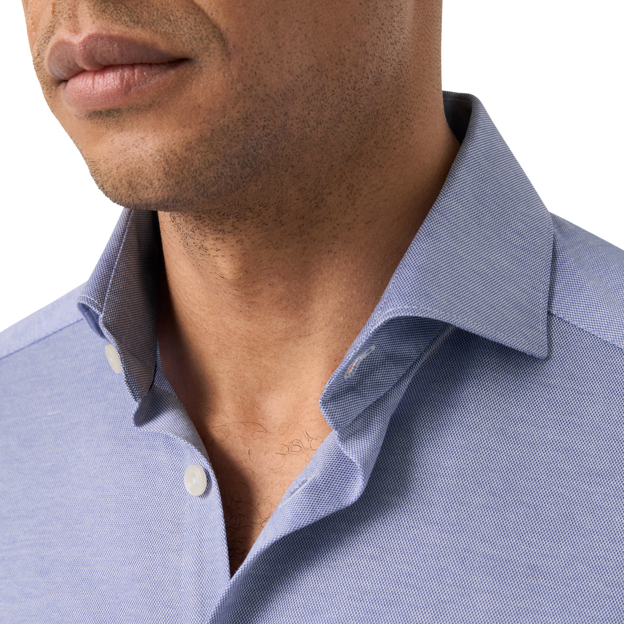 Indigo Blue Filo Di Scozia Knitted Cotton Slim Fit Casual Shirt - ETON - Image 3