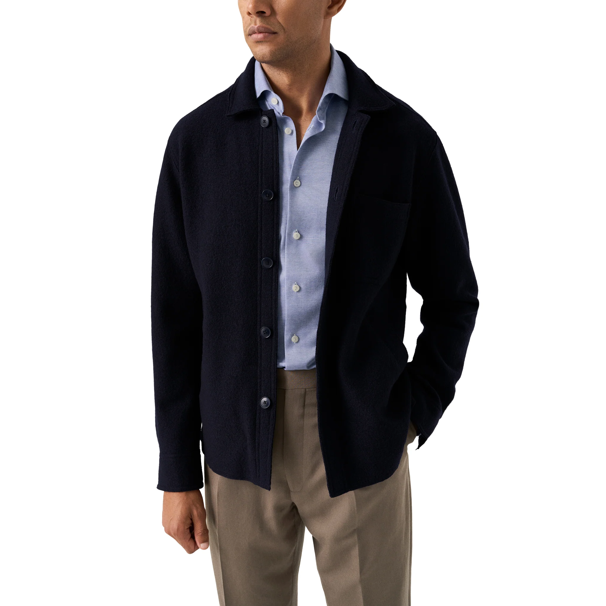 Indigo Blue Filo Di Scozia Knitted Cotton Slim Fit Casual Shirt - ETON - Image 6
