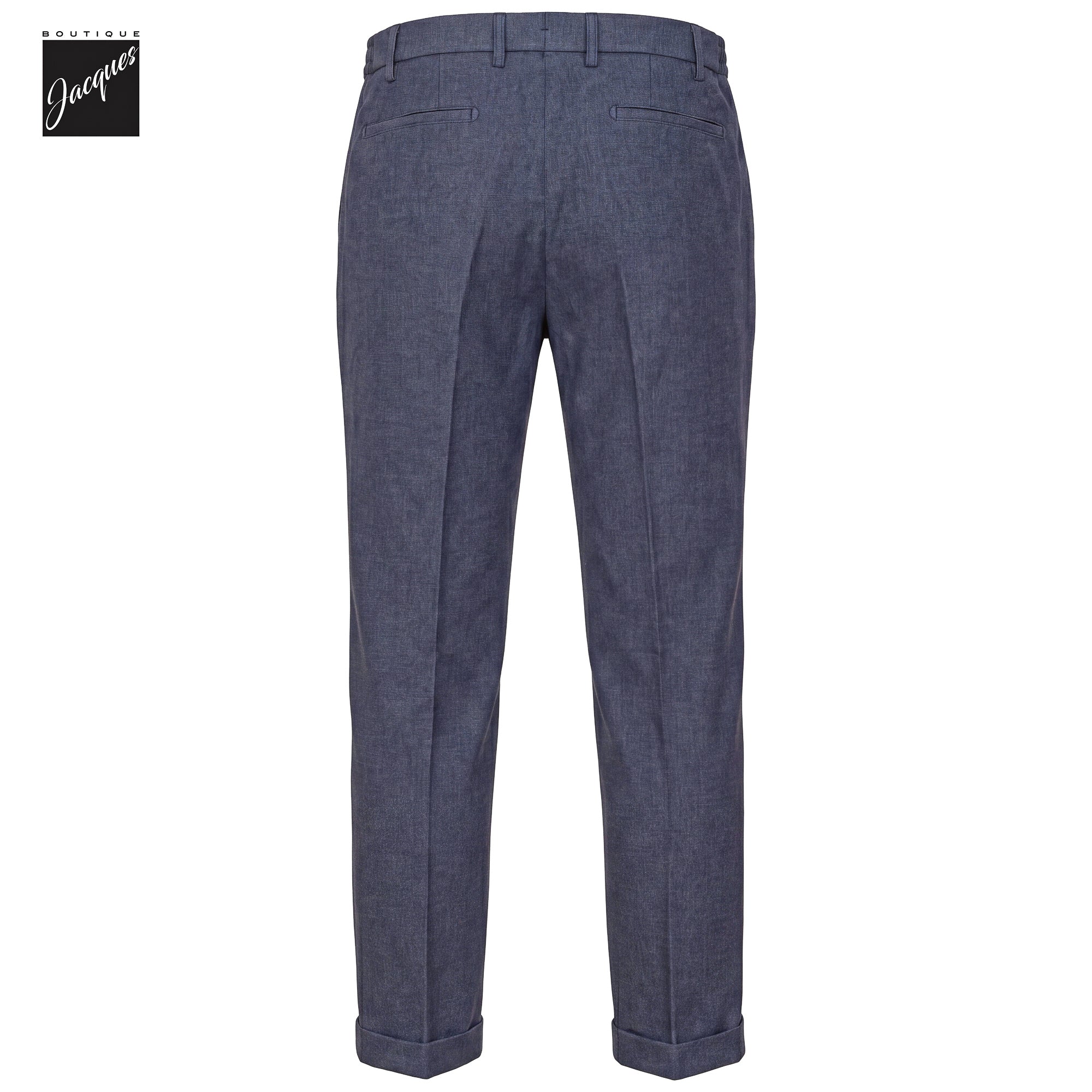 Indigo Mélange Cashmere-Blend XRetro Long Pleated Trousers - Berwich - Image 2