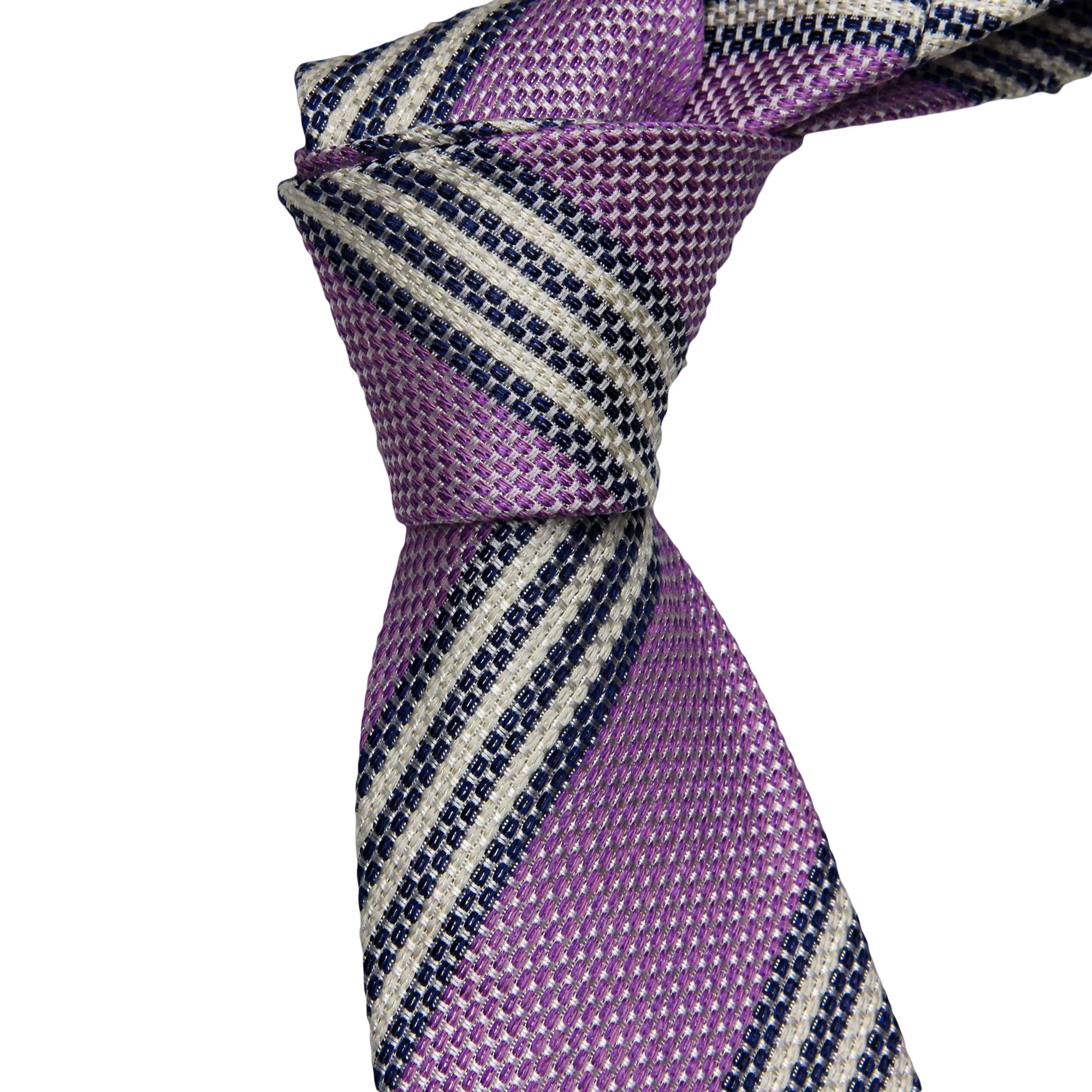 Lavender Stripe Silk Tie - Paolo Albizzati - Image 2