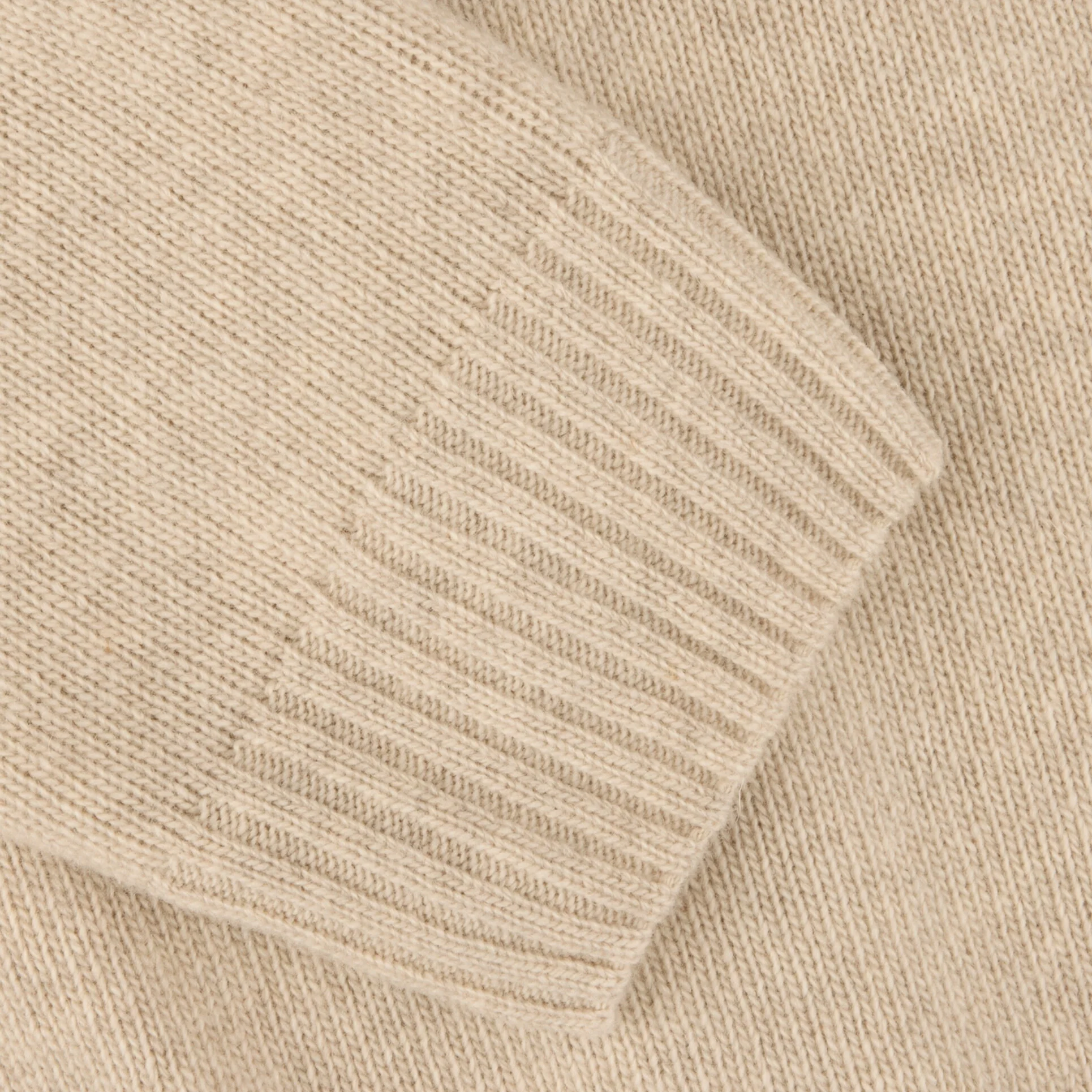 Light Beige Chunky Merino Wool Full Zip Sweater - Stenströms - Image 4