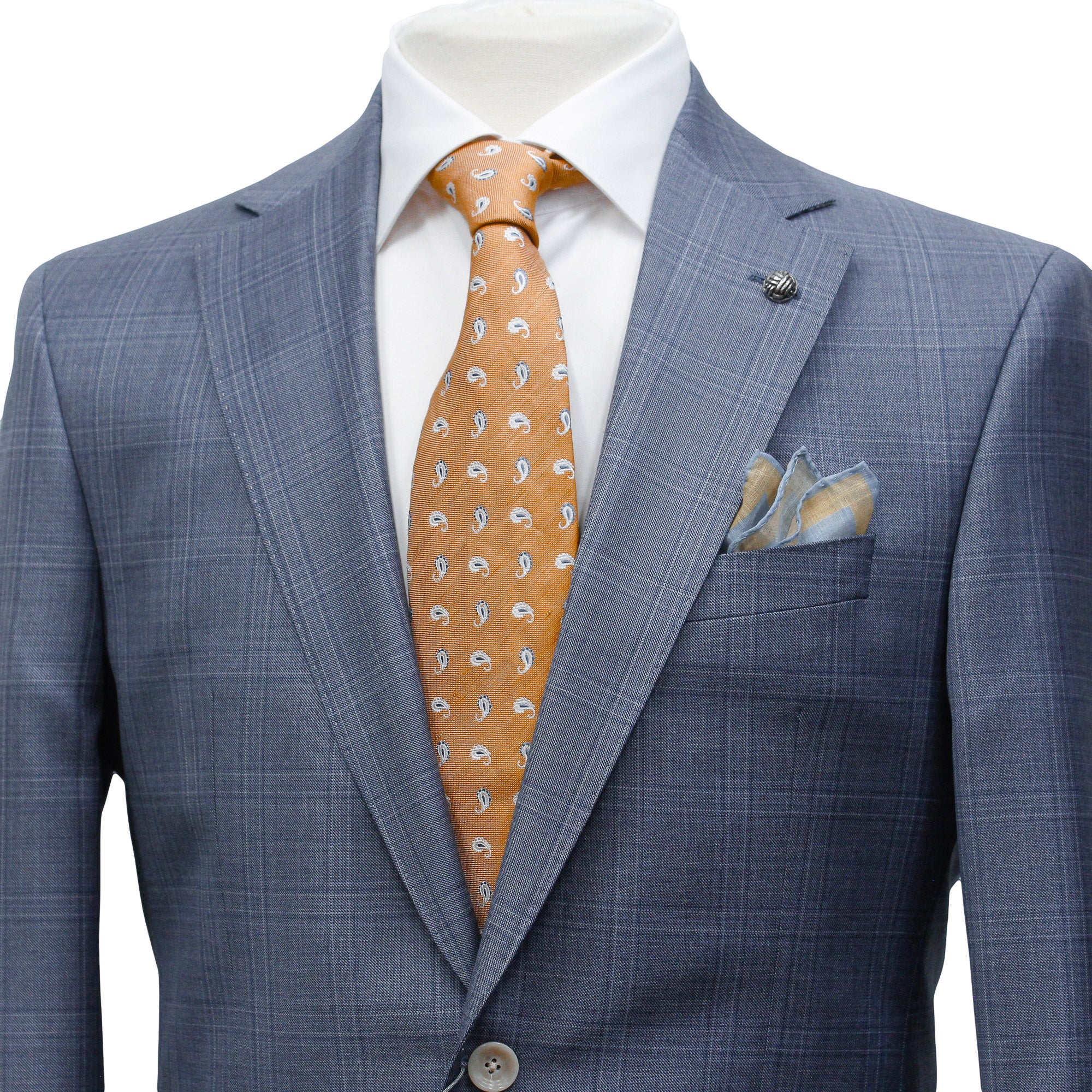 Light Blue Check Esprit Modern Fit Super 110s Wool Suit - Jack Victor - Image 2