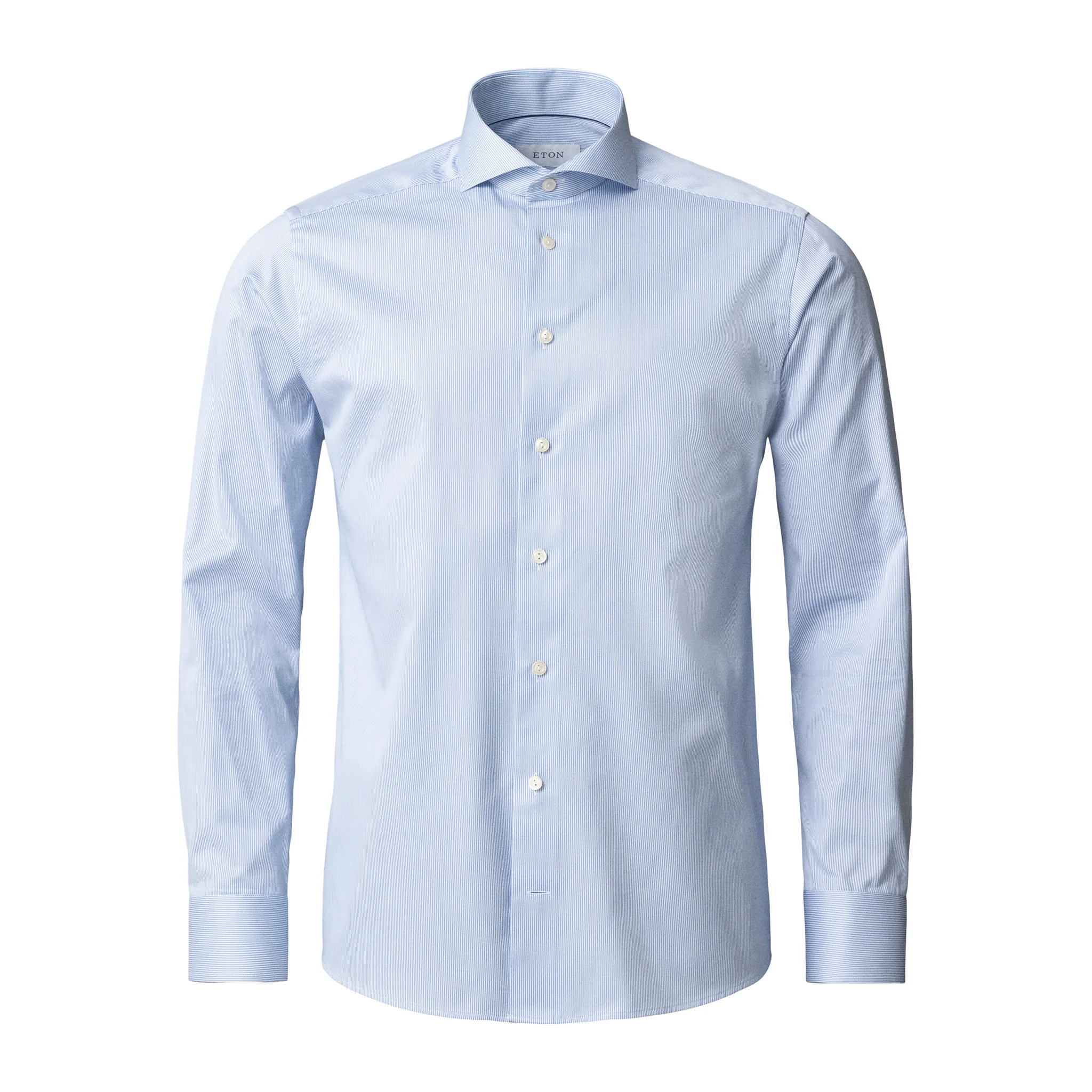 Light Blue Fine Striped Signature Twill Slim Fit Shirt - ETON - Image 2