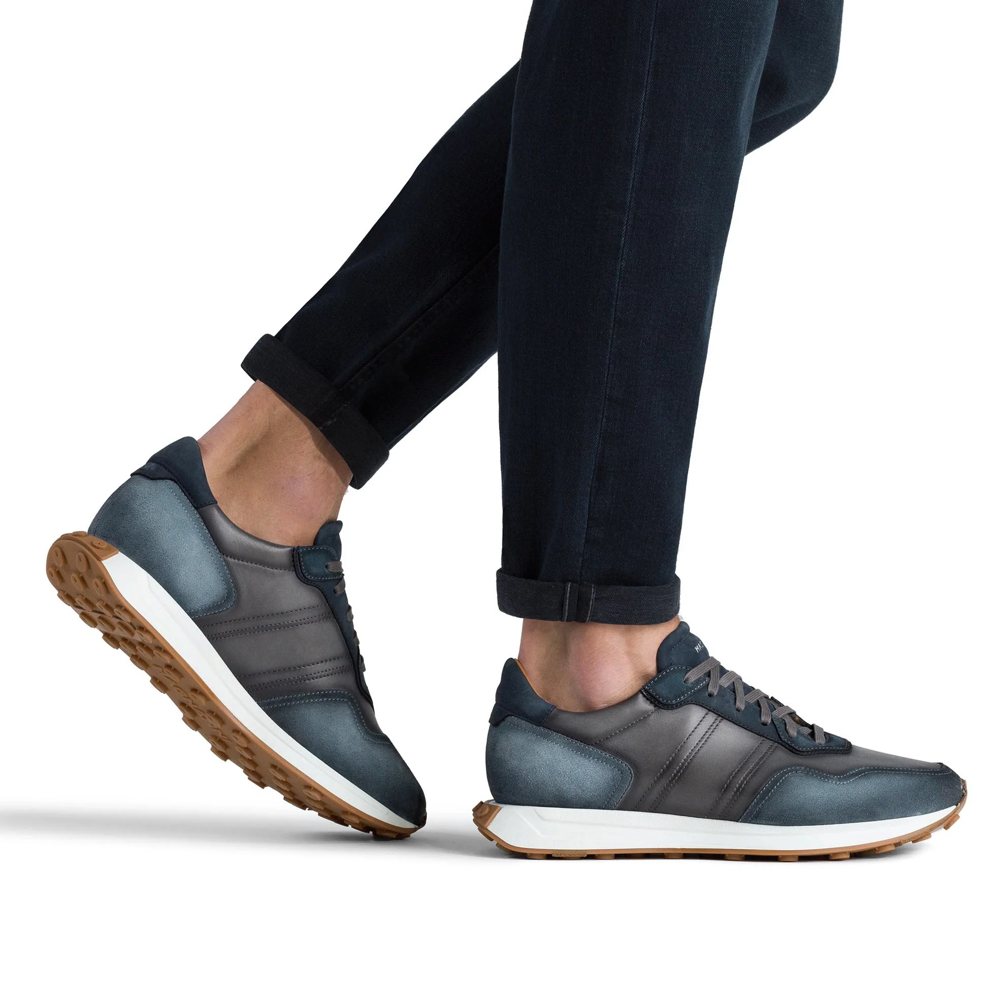 Light Blue Leather Romero II Sneaker - Magnanni - Image 5