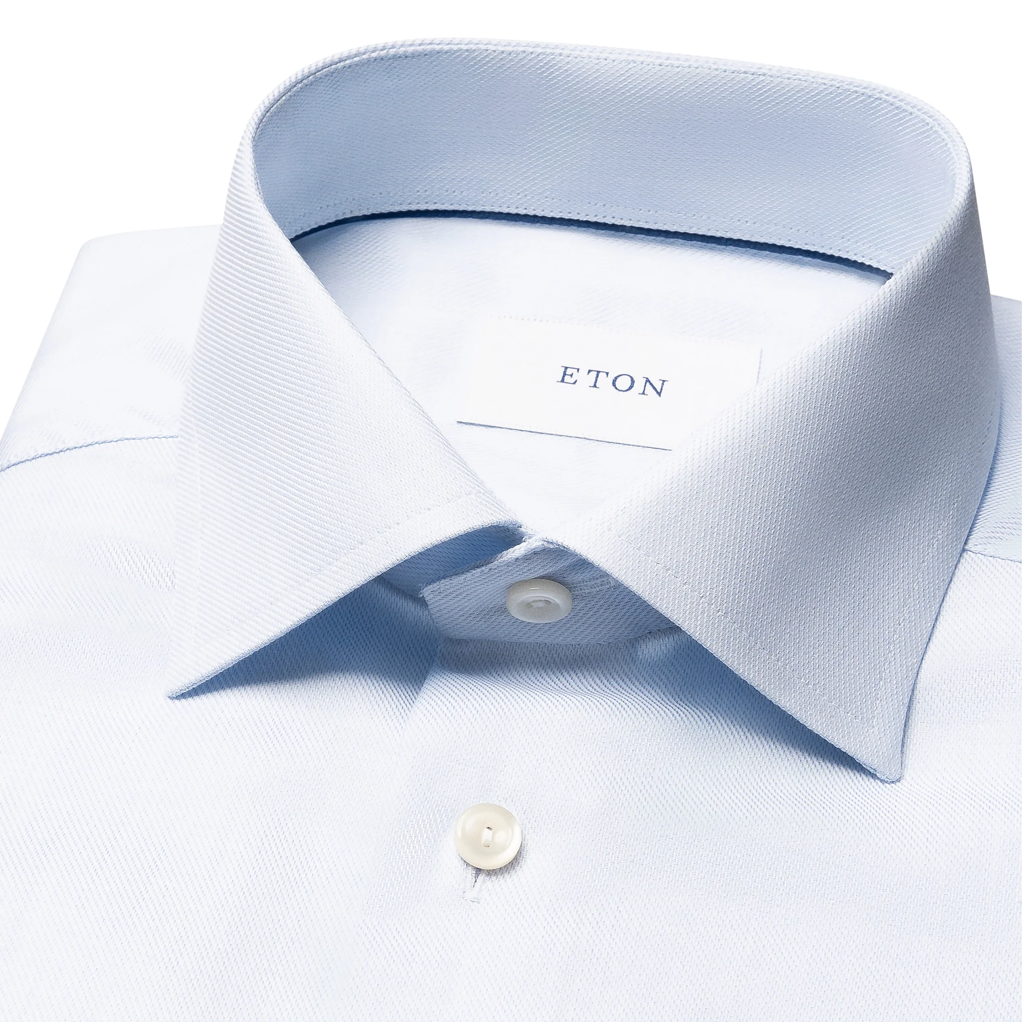 Light Blue Semi-Solid Fine Twill Contemporary Fit Shirt - ETON - Image 3