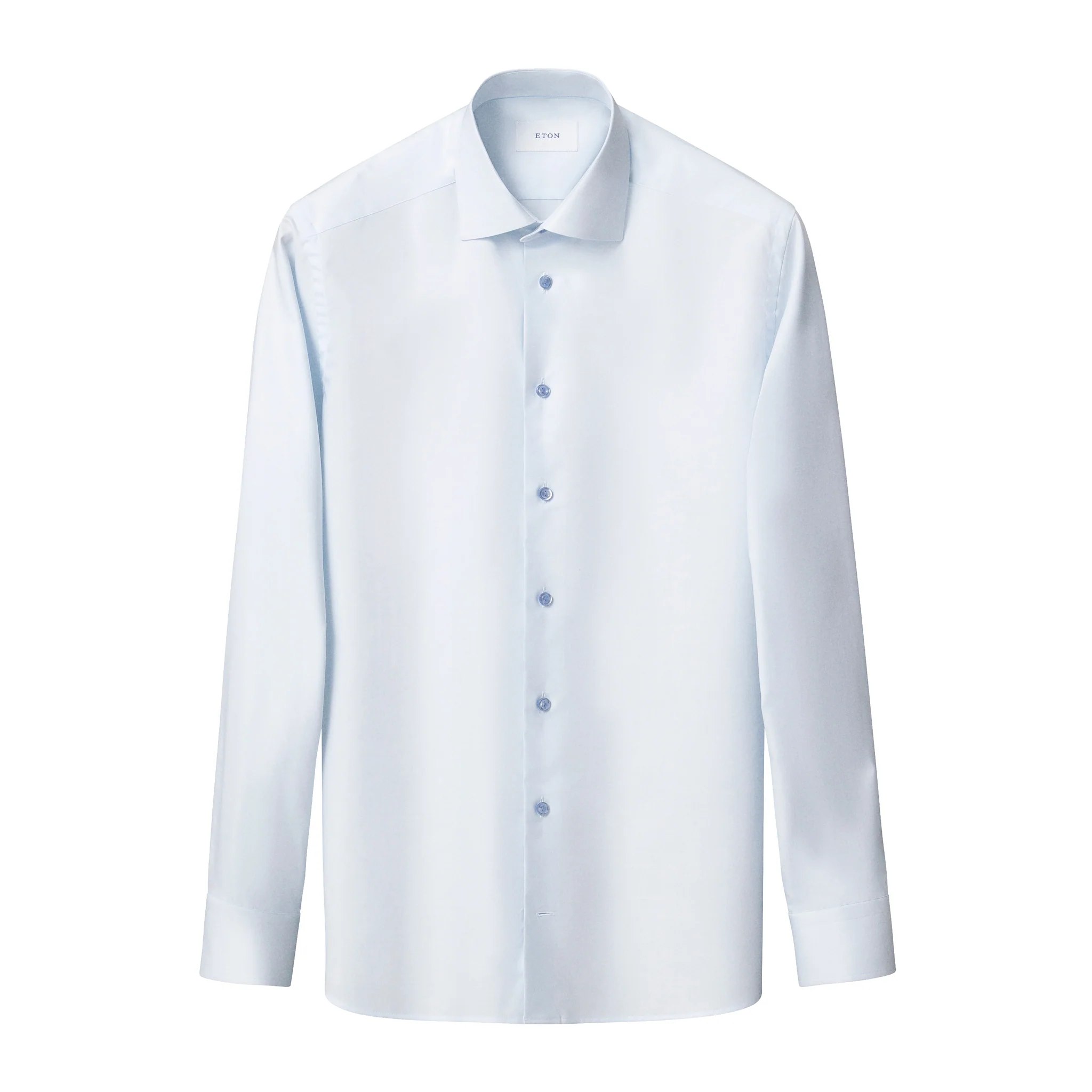 Light Blue Solid Cotton-Tencel Lyocell Contemporary Fit Shirt - ETON - Image 2