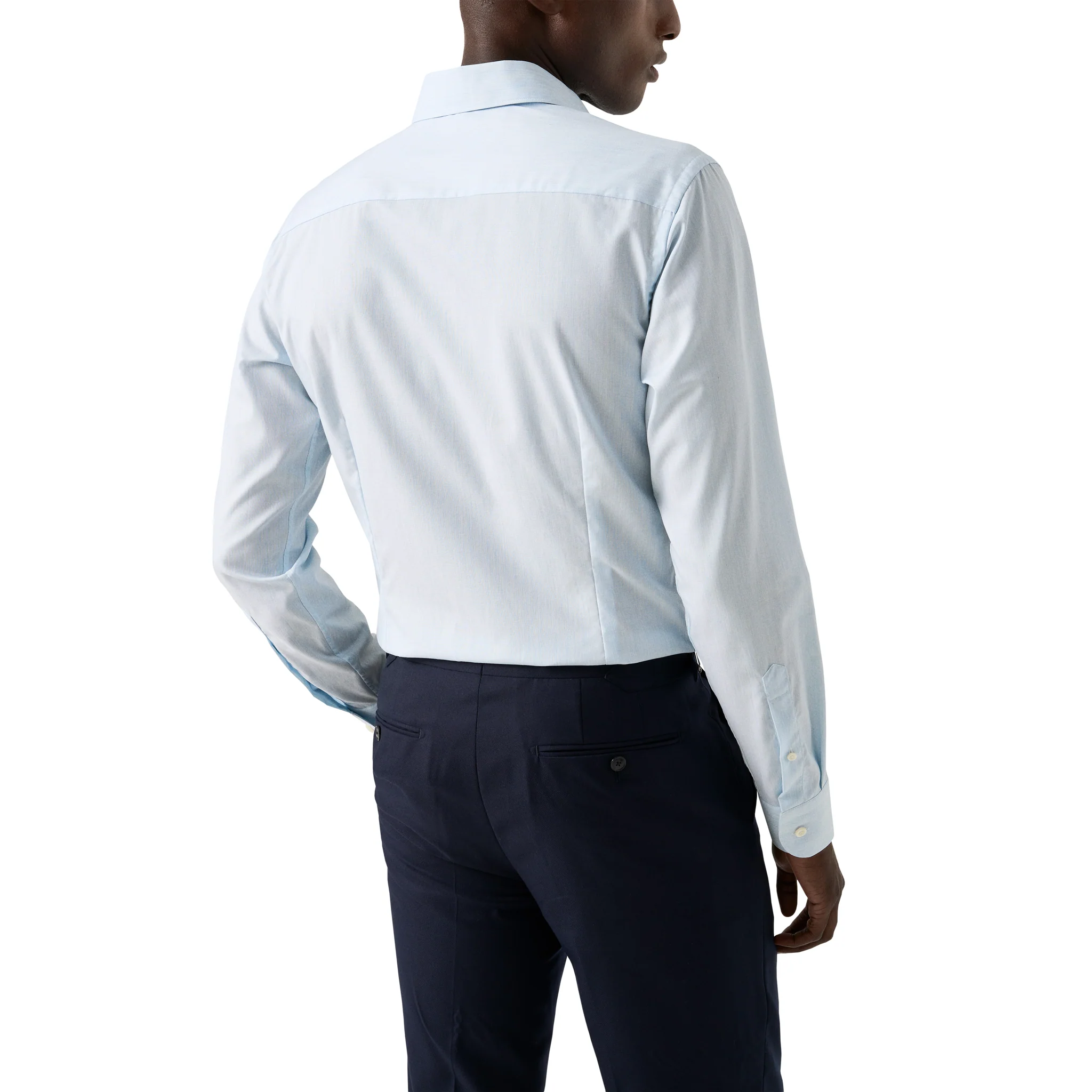 Light Blue Solid Signature Twill Slim Fit Shirt - ETON - Image 5