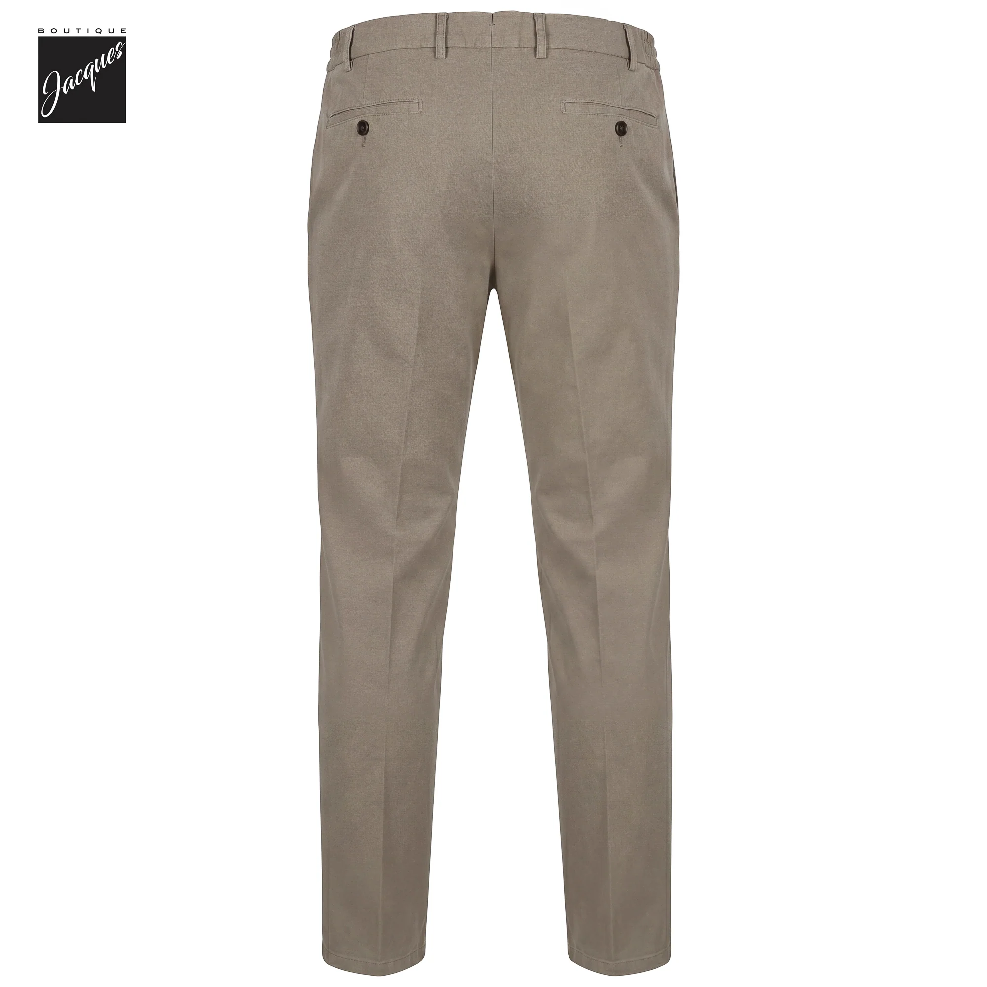 Light Fango (Mud) Cotton-Lyocell Stretch Vulcano Elax Chino Trousers - Berwich - Image 2