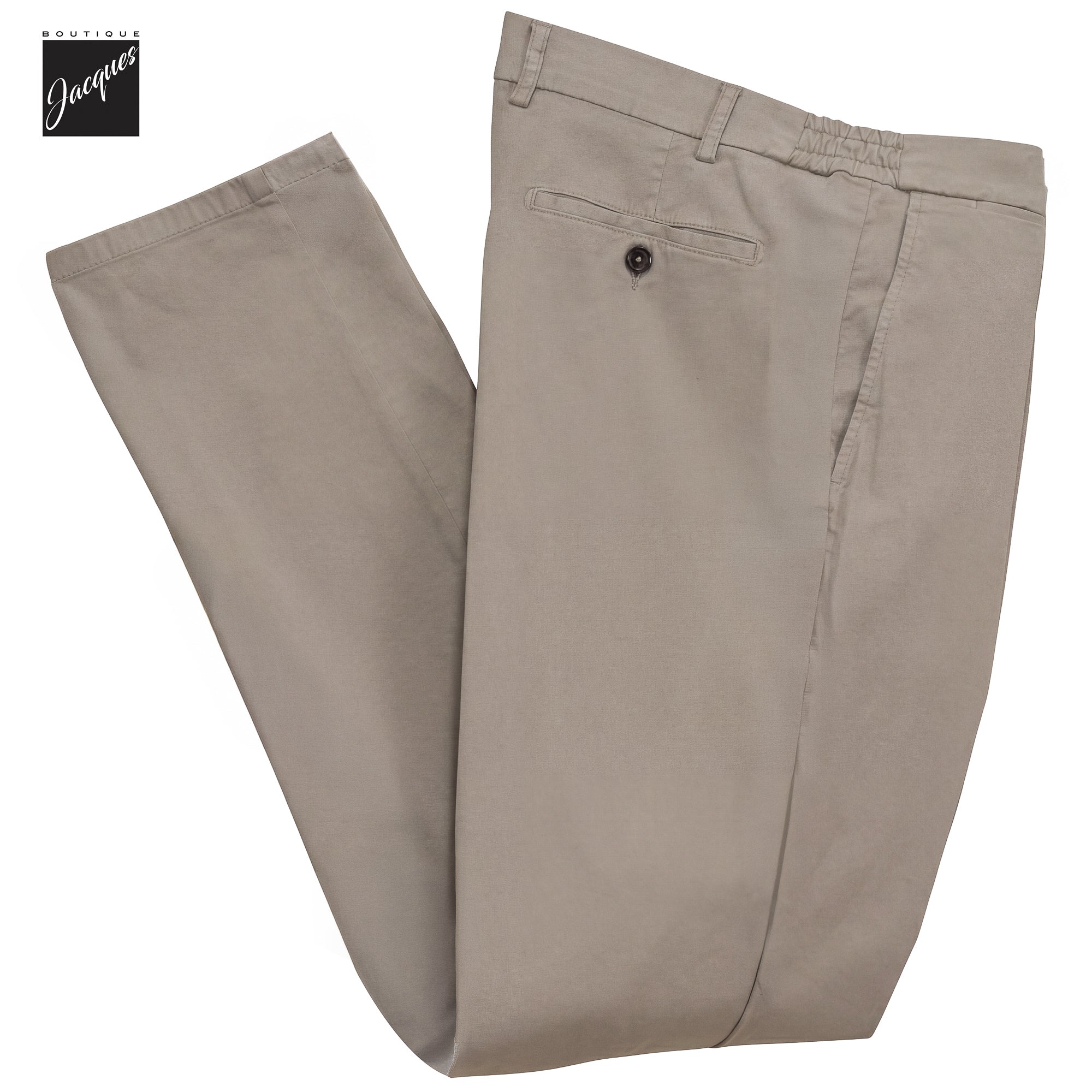 Light Fango (Mud) Cotton-Lyocell Stretch Vulcano Elax Chino Trousers - Berwich - Image 3