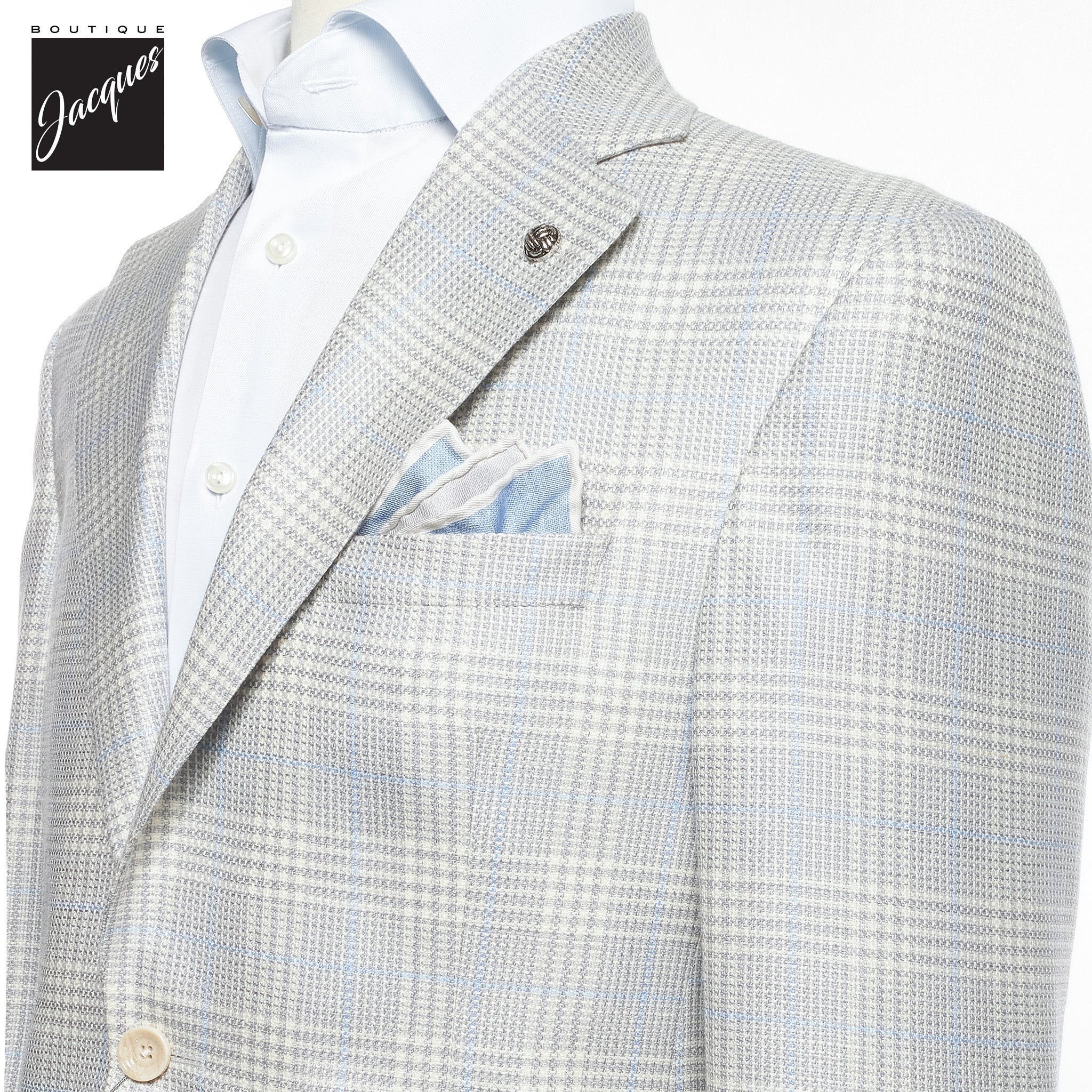 Light Gray Check Montana Contemporary Sport Jacket - Jack Victor - Image 2
