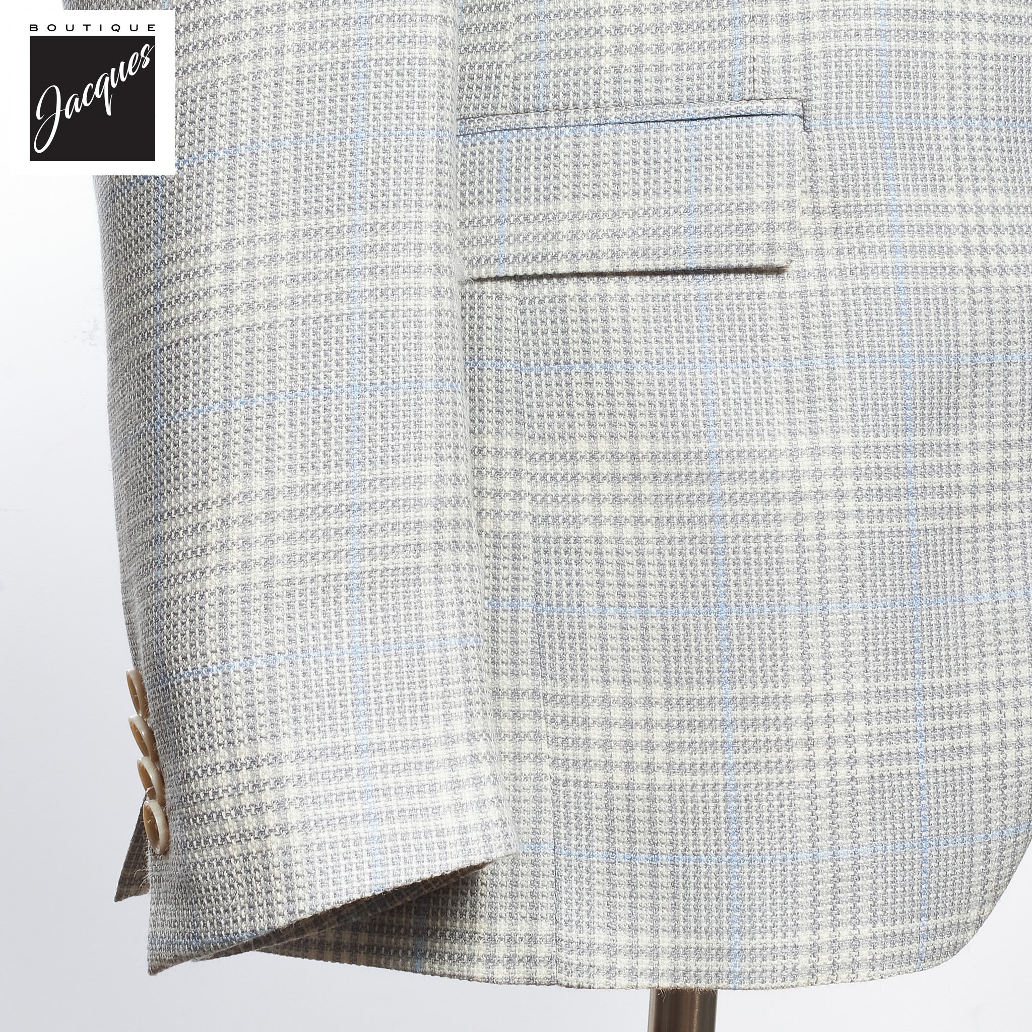 Light Gray Check Montana Contemporary Sport Jacket - Jack Victor - Image 3