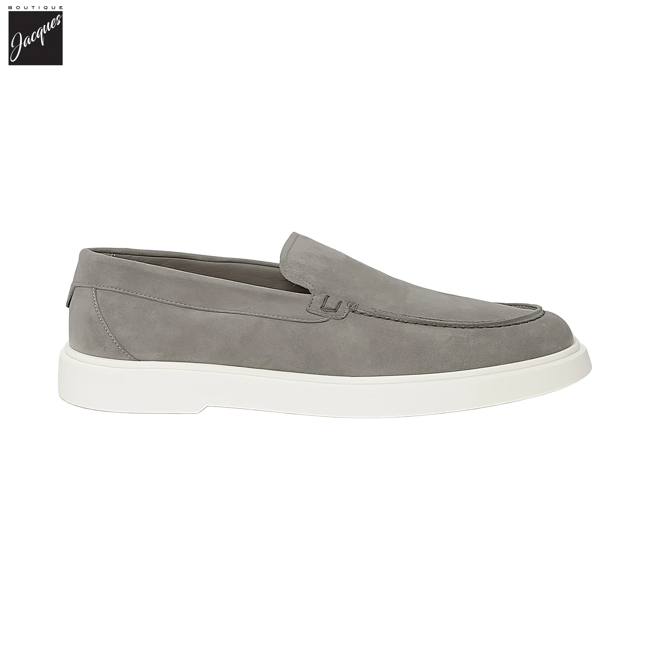 Light Gray Extralight Suede Leather Loafers - Fabiano Ricci - Image 2