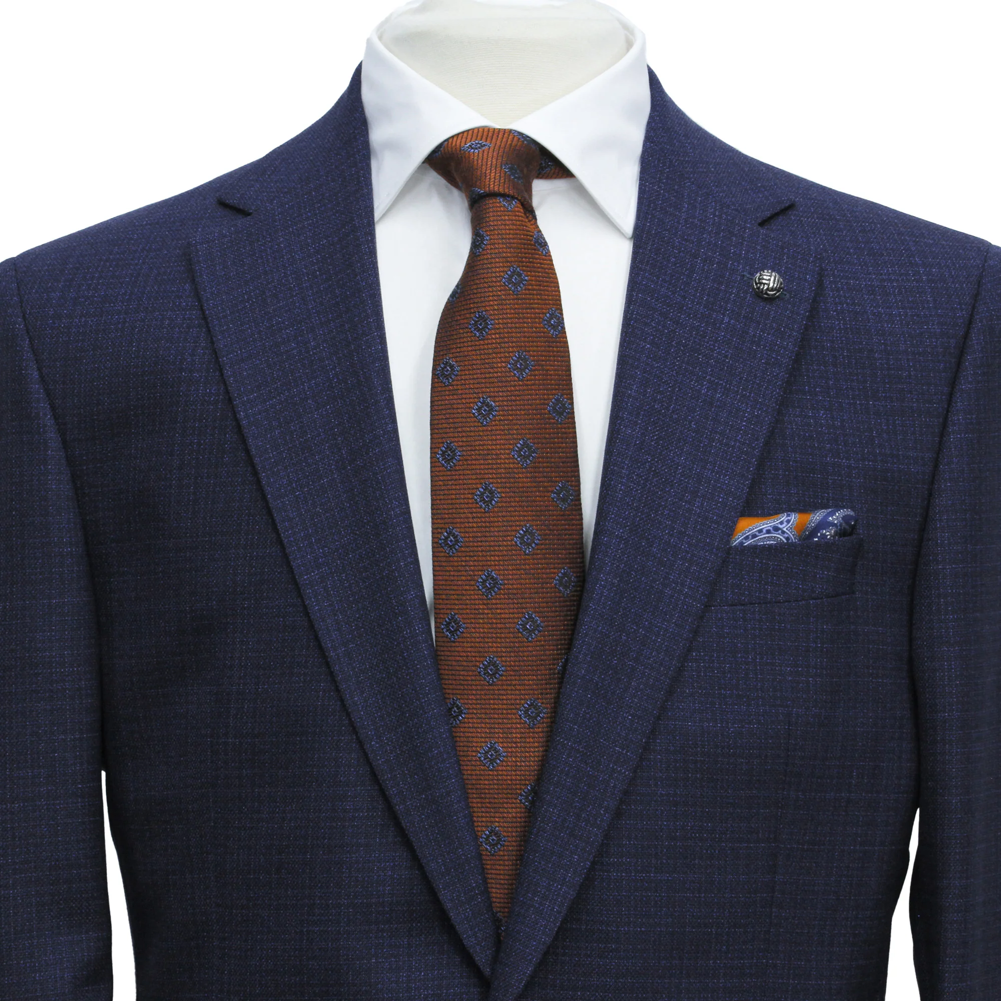 Mid Blue Mélange Esprit Modern Fit Wool Suit - Jack Victor - Image 3