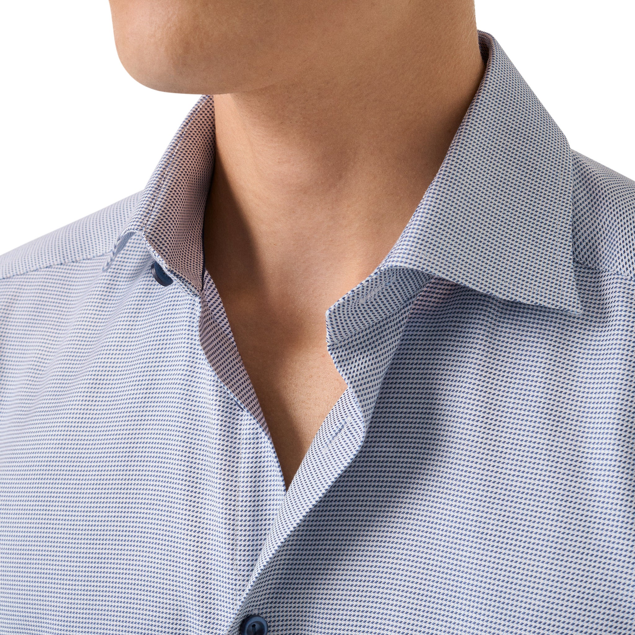 Mid Blue Semi-Solid Twill Slim Fit Shirt - ETON - Image 4