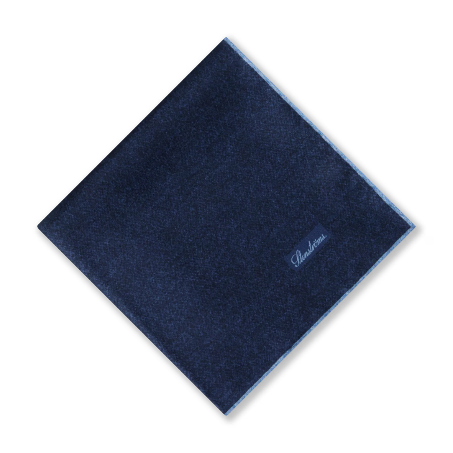 Mid Blue Solid Silk Hankie - Stenströms