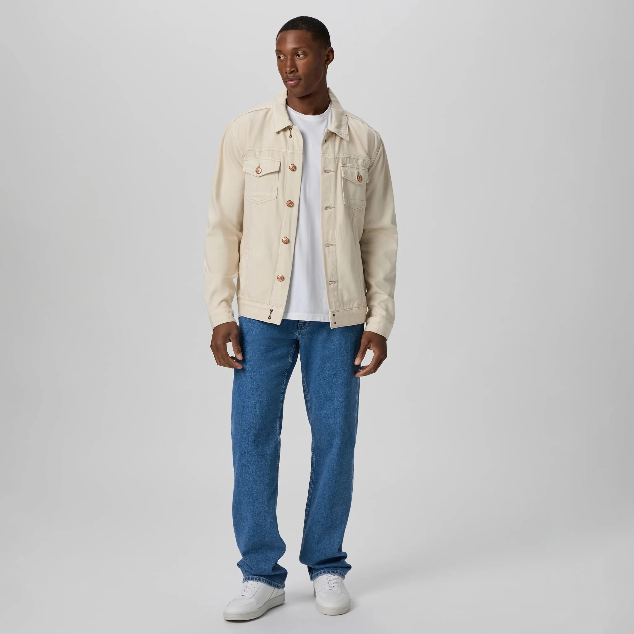 Natural (Beige) Lightweight Denim Scout Jacket - Paige - Image 5