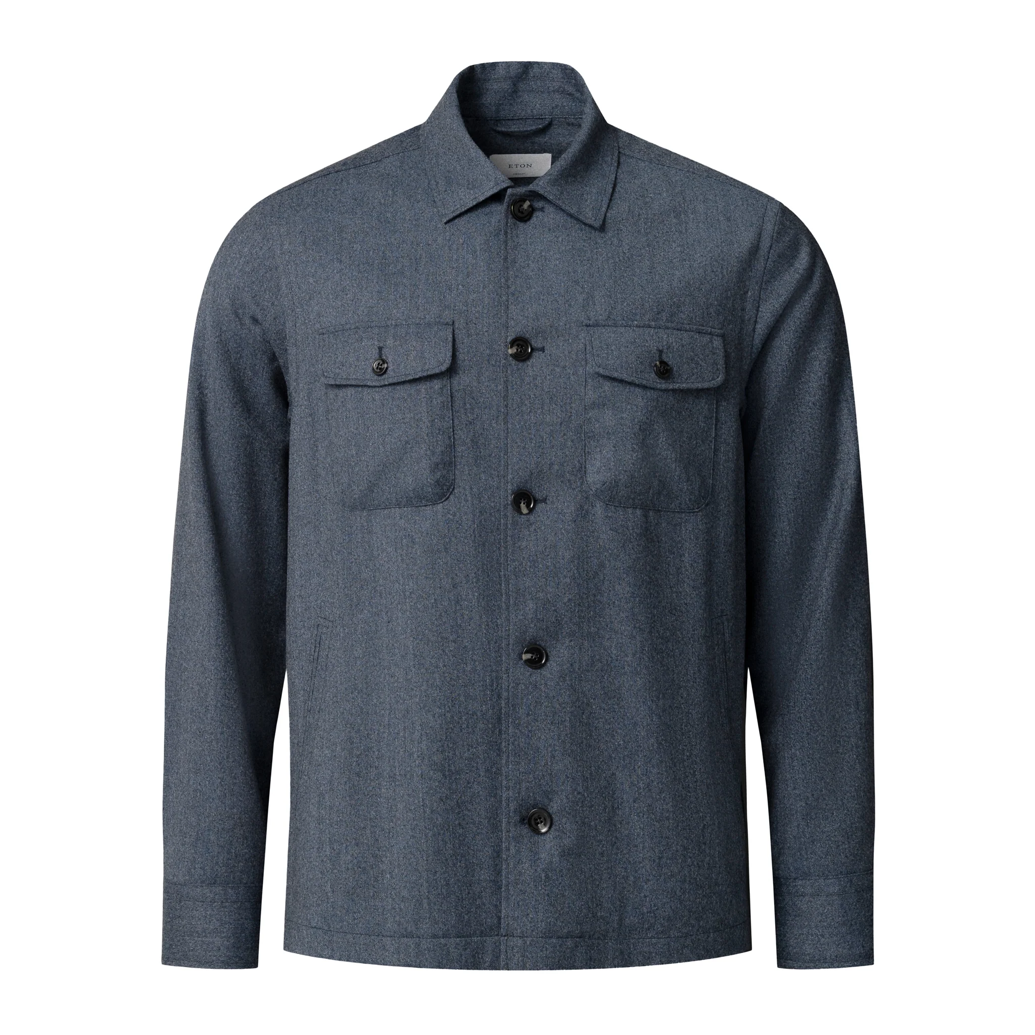 Steel Blue Active Wool Four-Pocket Overshirt - ETON - Image 6