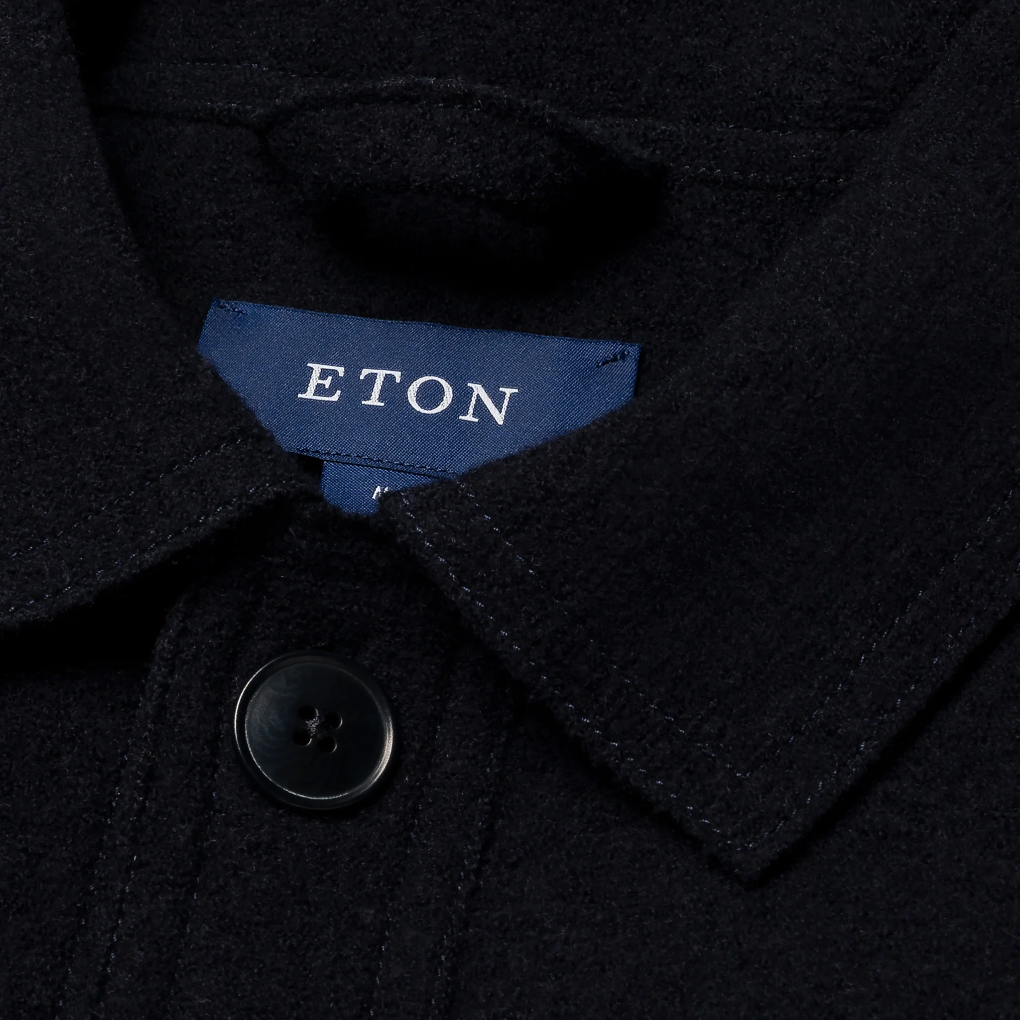 Navy Blue Boiled Wool Overshirt - ETON - Image 8