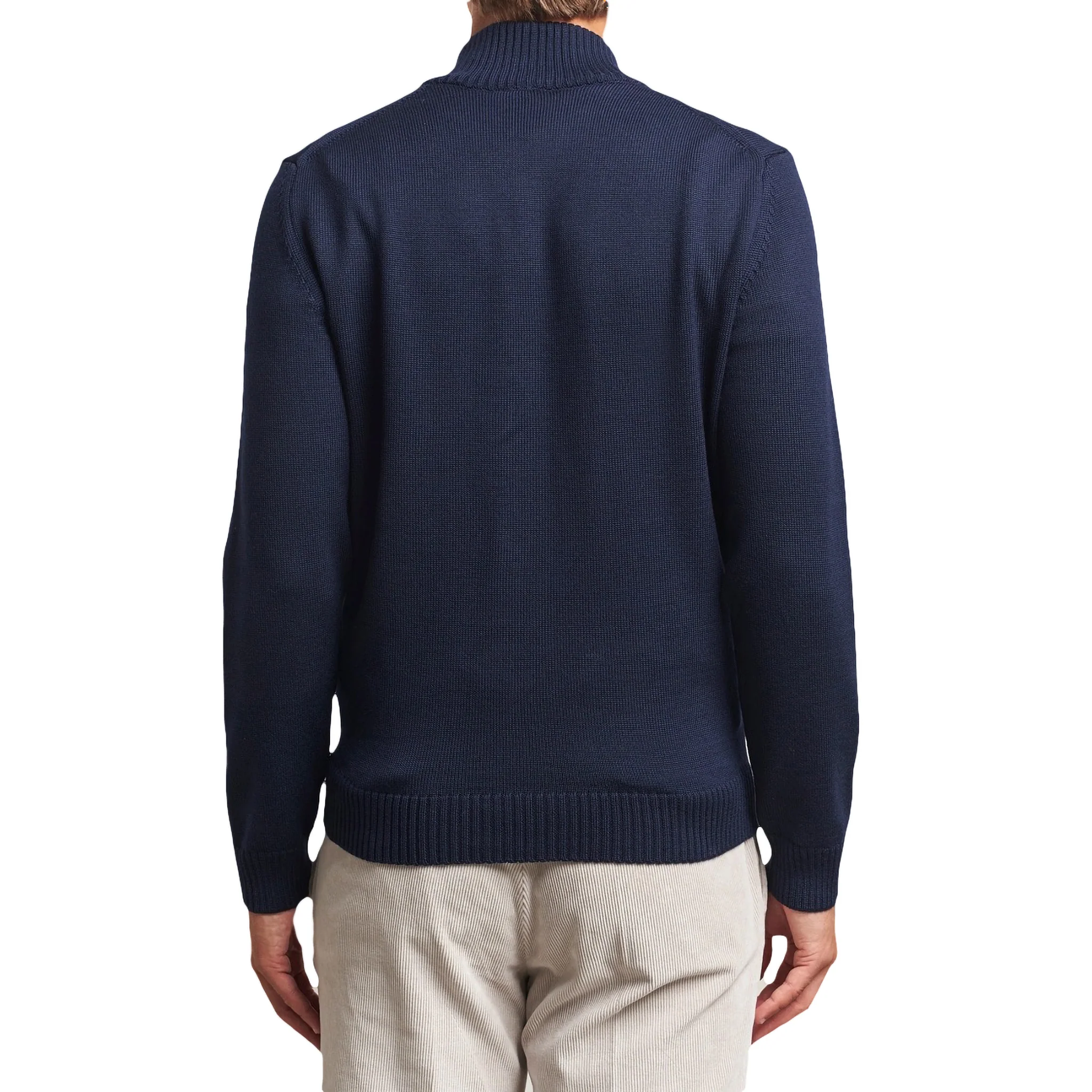 Navy Blue Chunky Merino Wool Cardigan - Stenstroms - Image 9