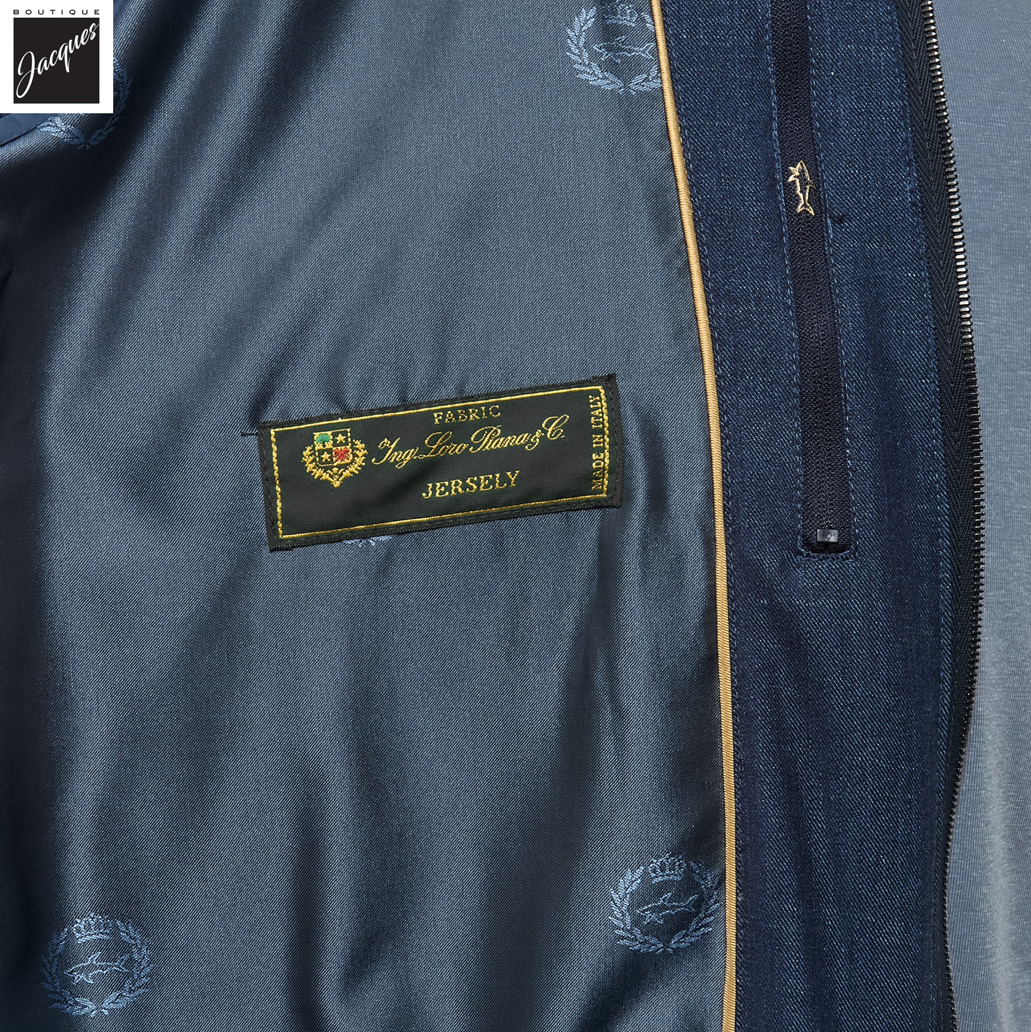 Blue Silk-Cotton Jersely Zipped Hybrid Jacket - PAUL & SHARK - Image 6