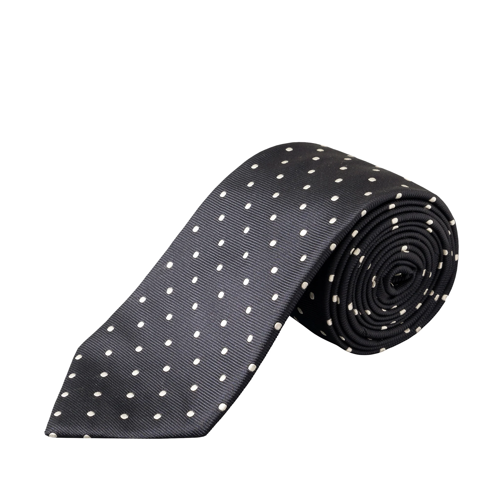 Midnight Blue Polka Dot Woven Silk Tie - ETON