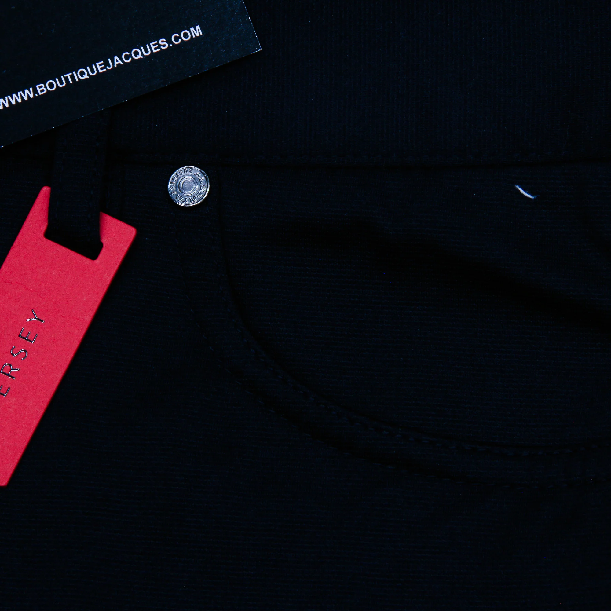 Navy Blue Slim Fit Super Jersey Five-Pocket Pants - ALBERTO - Image 3
