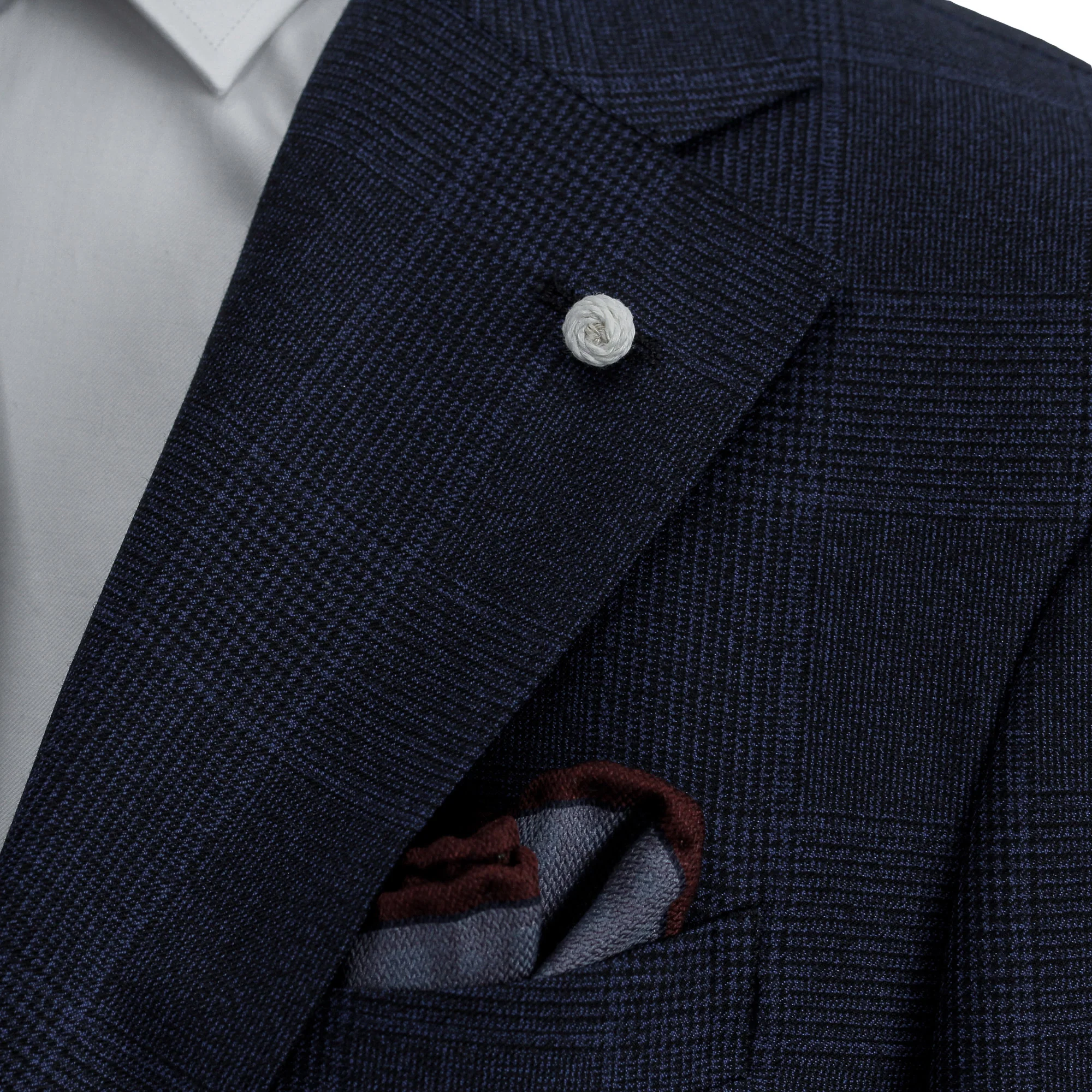 Navy Check Drago Wool Dream Fit Suit - Luigi Bianchi - Image 7