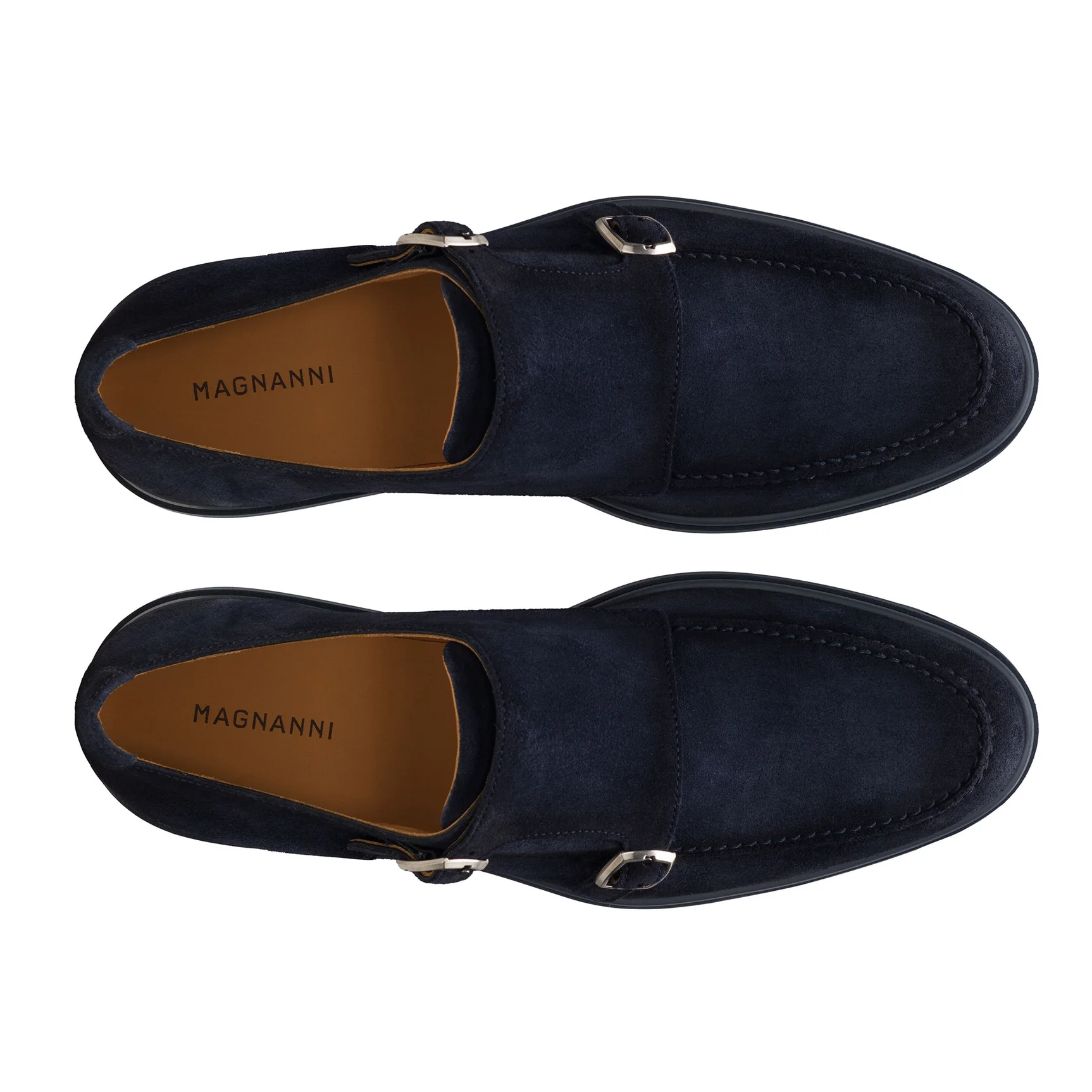 Navy Suede Lucca II Double Monk Strap Hybrid Shoes - Magnanni - Image 3