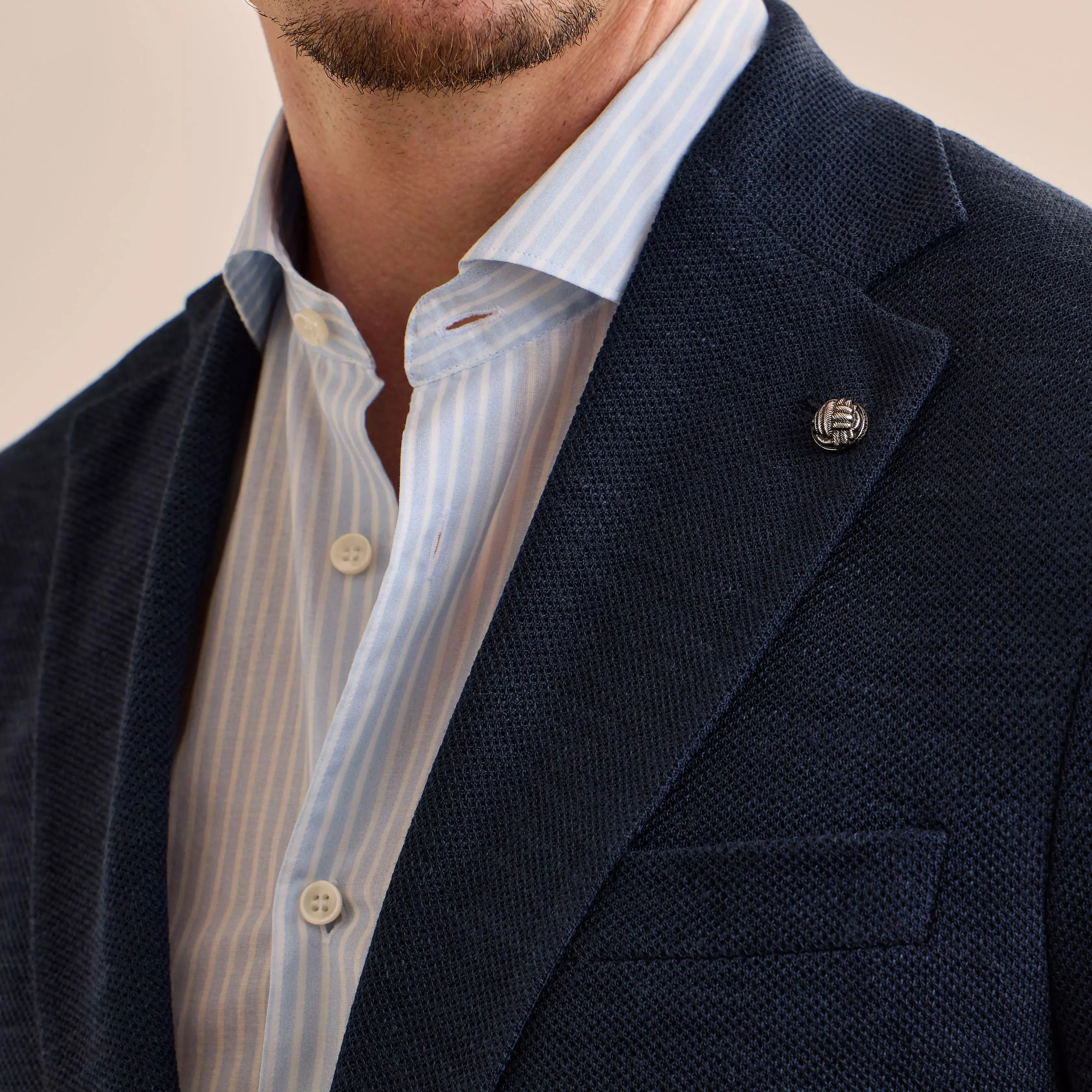 Navy Wool/Silk/Linen Hartford Contemporary Fit Comfortwear Sport Jacket - Jack Victor - Image 4