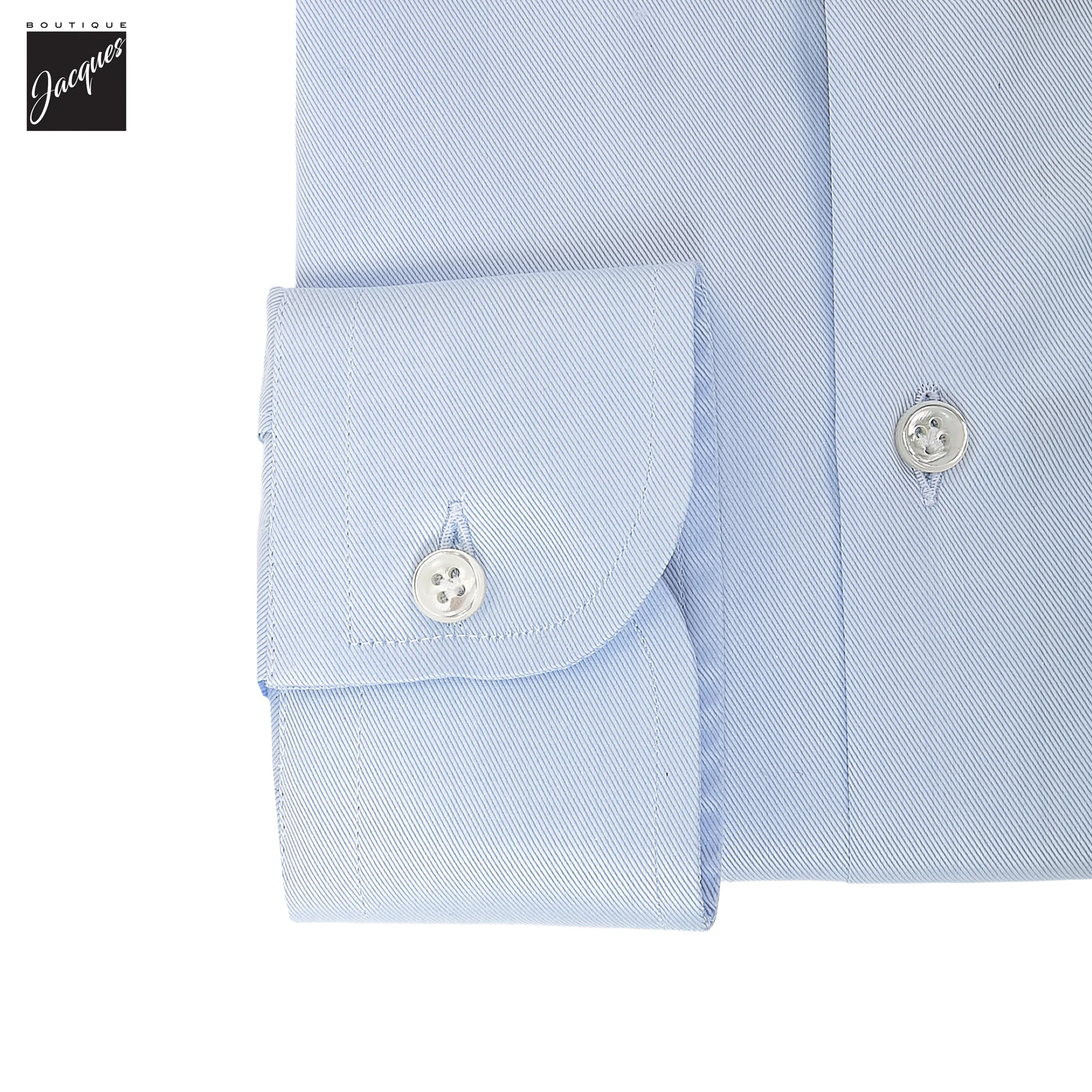 Light Blue Superior Cotton Twill Modern Fit Dress Shirt - SONRISA - Image 3