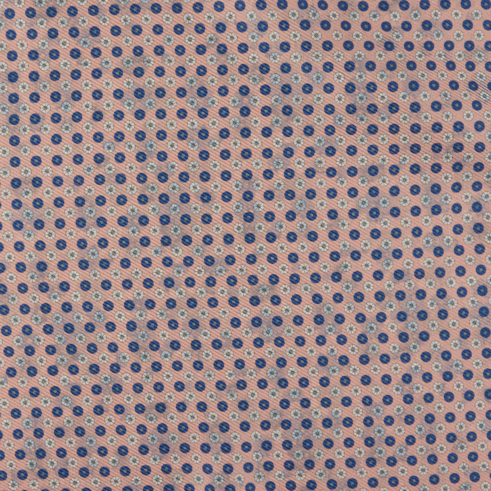 Pink & Blue Floral Patterned Reversible Silk Hankie - Stenströms - Image 3