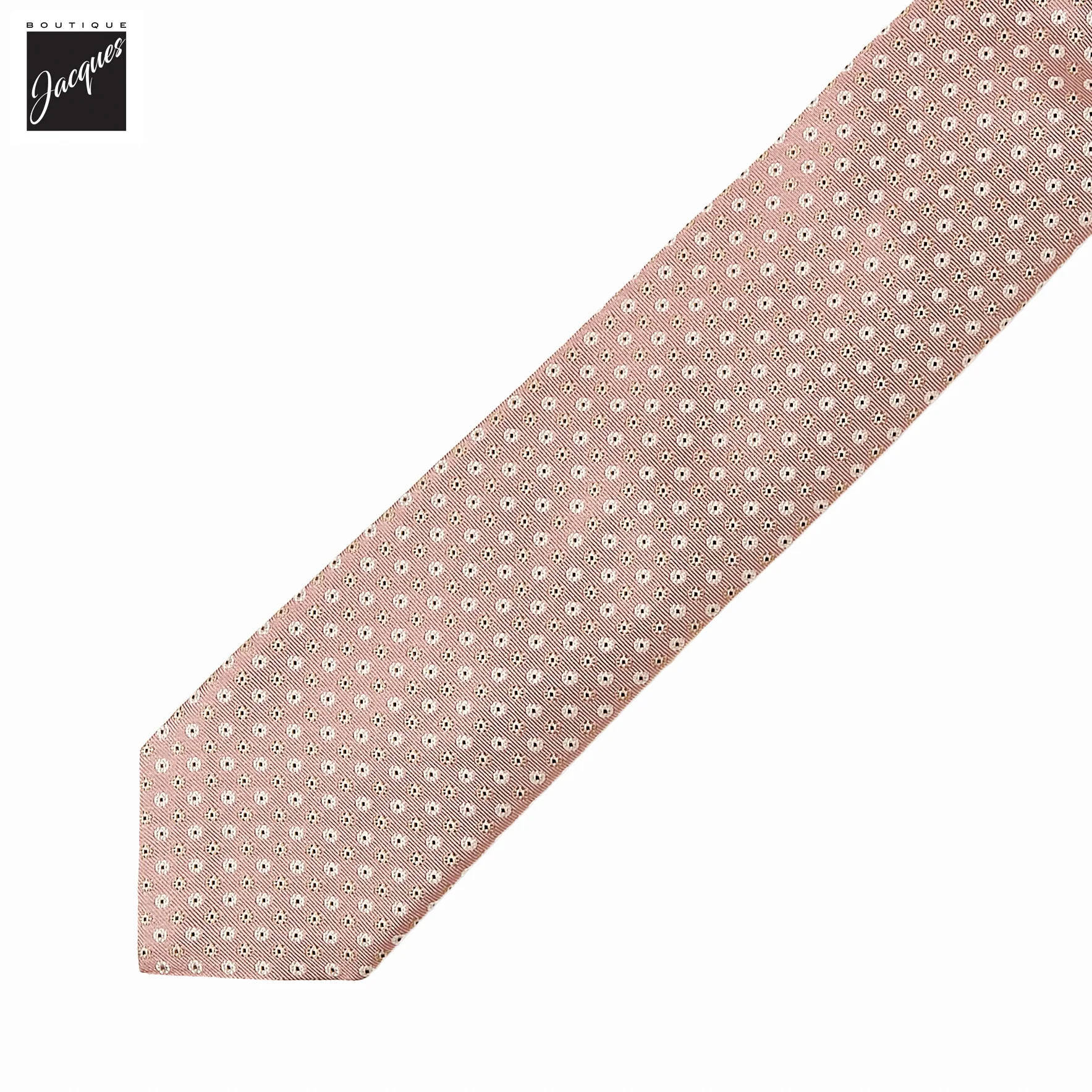 Rosy Pink Micro Dot Woven Silk Tie - Paolo Albizzati - Image 2