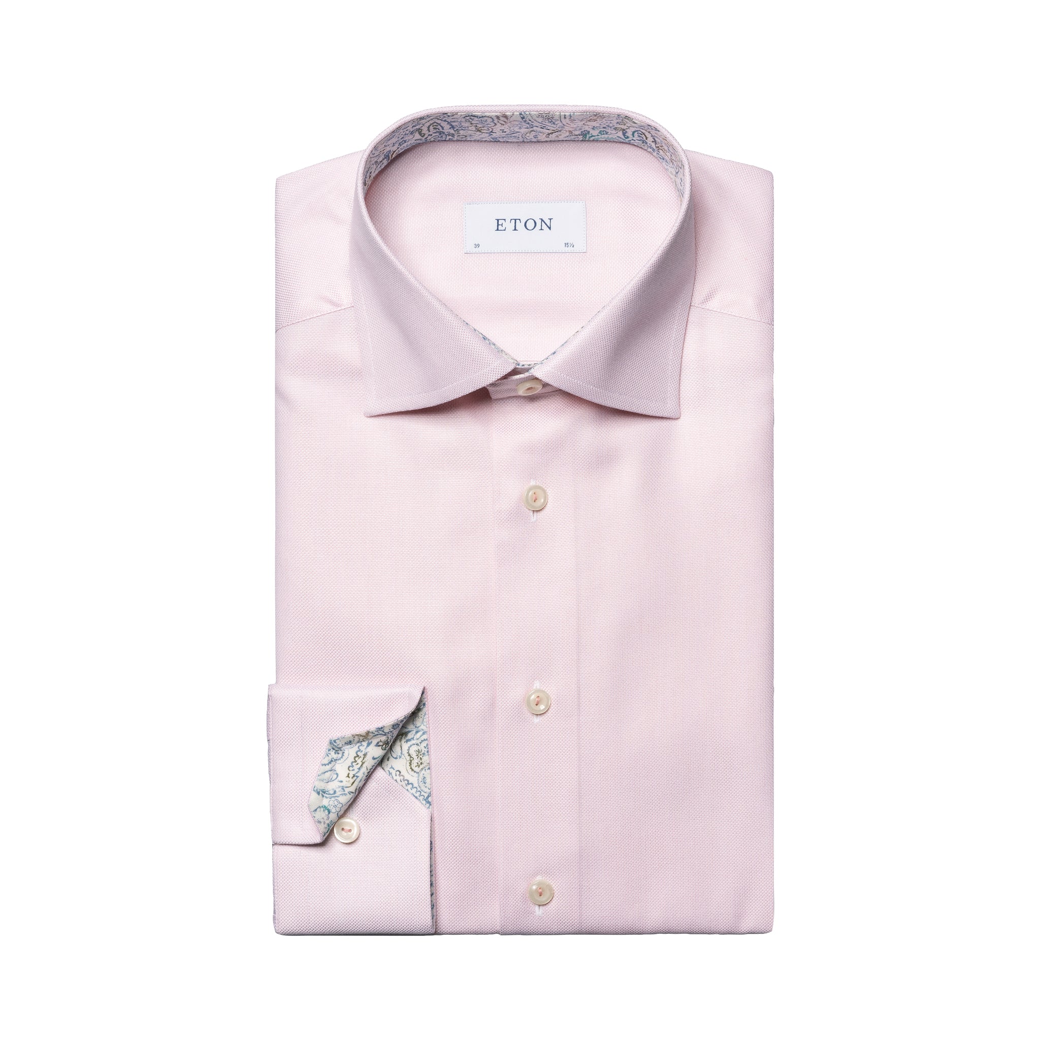 Pink Solid Oxford Cotton-Tencel Slim Fit Shirt - ETON