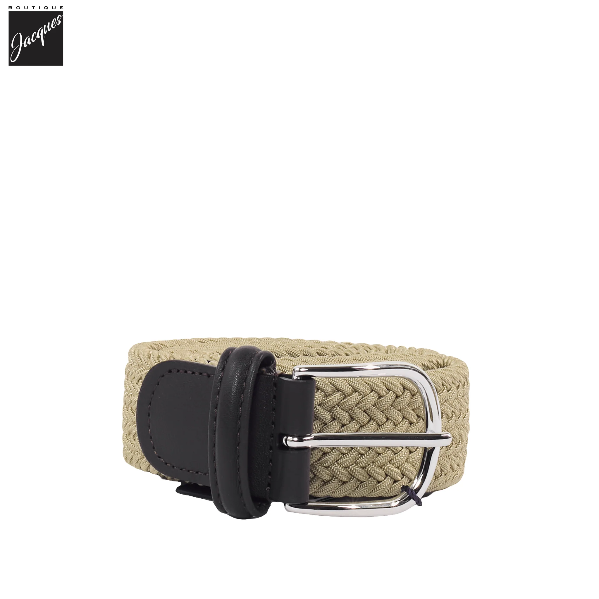Tan Solid Woven Elastic Belt - Anderson's
