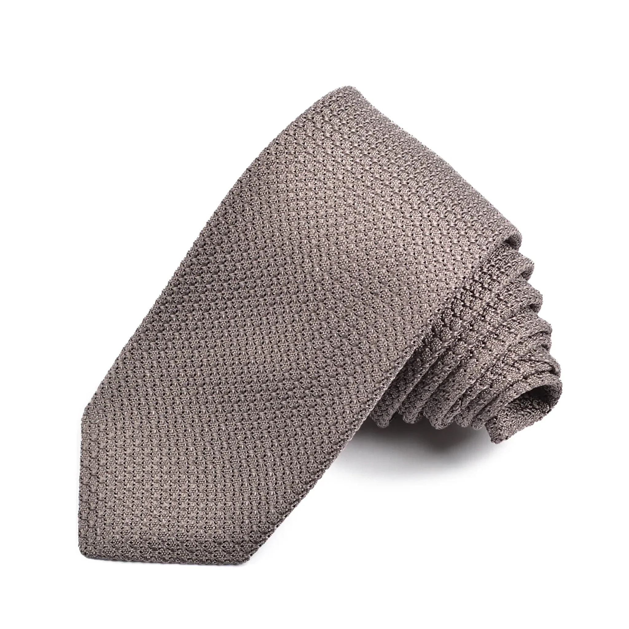 Taupe/Gray Silk Grenadine Tie - DION