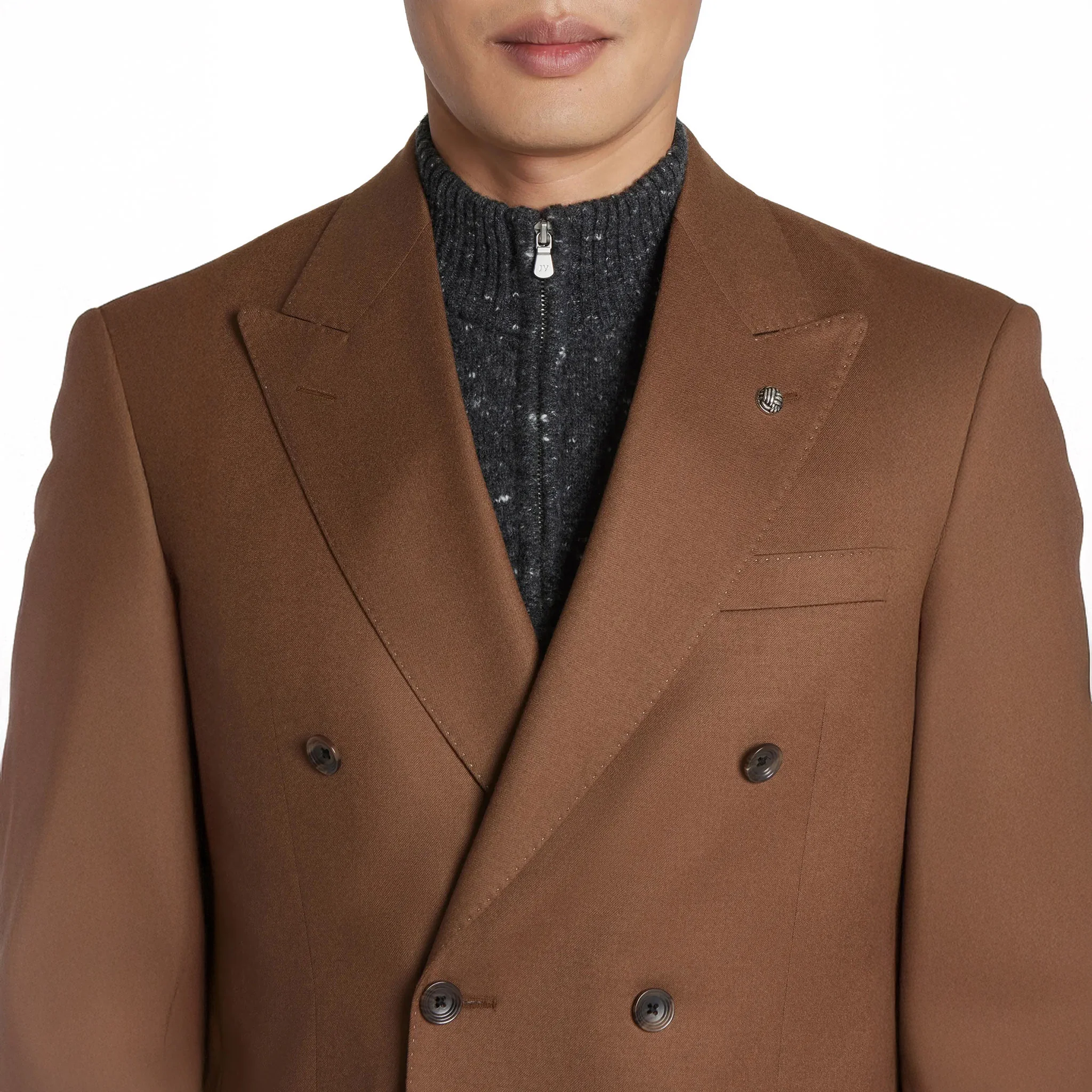 Tobacco Brown Double Breasted Martin Contemporary Fit Sport Jacket - Jack Victor - Image 5
