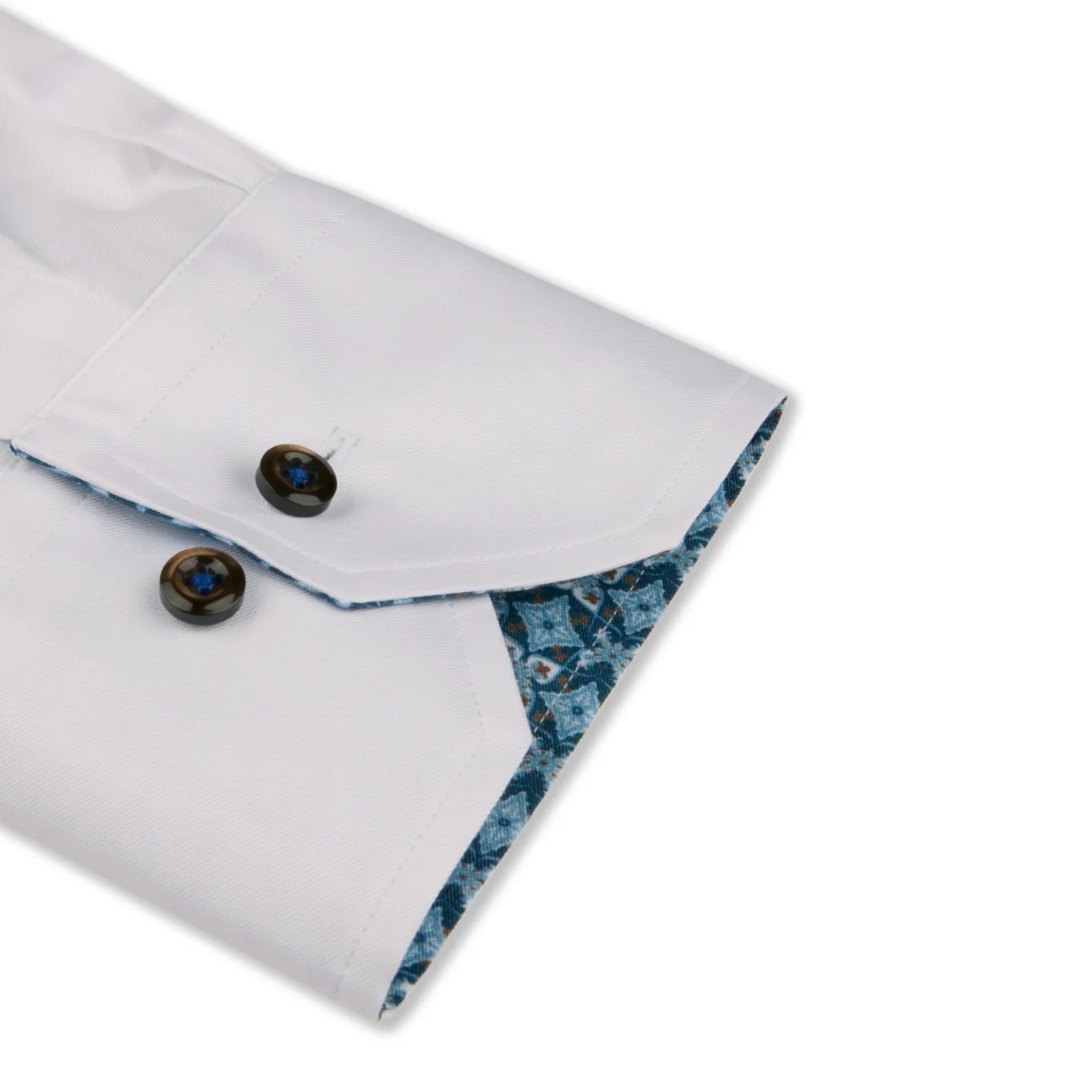 White Contrast Twill Slimline Shirt - Stenströms - Image 3