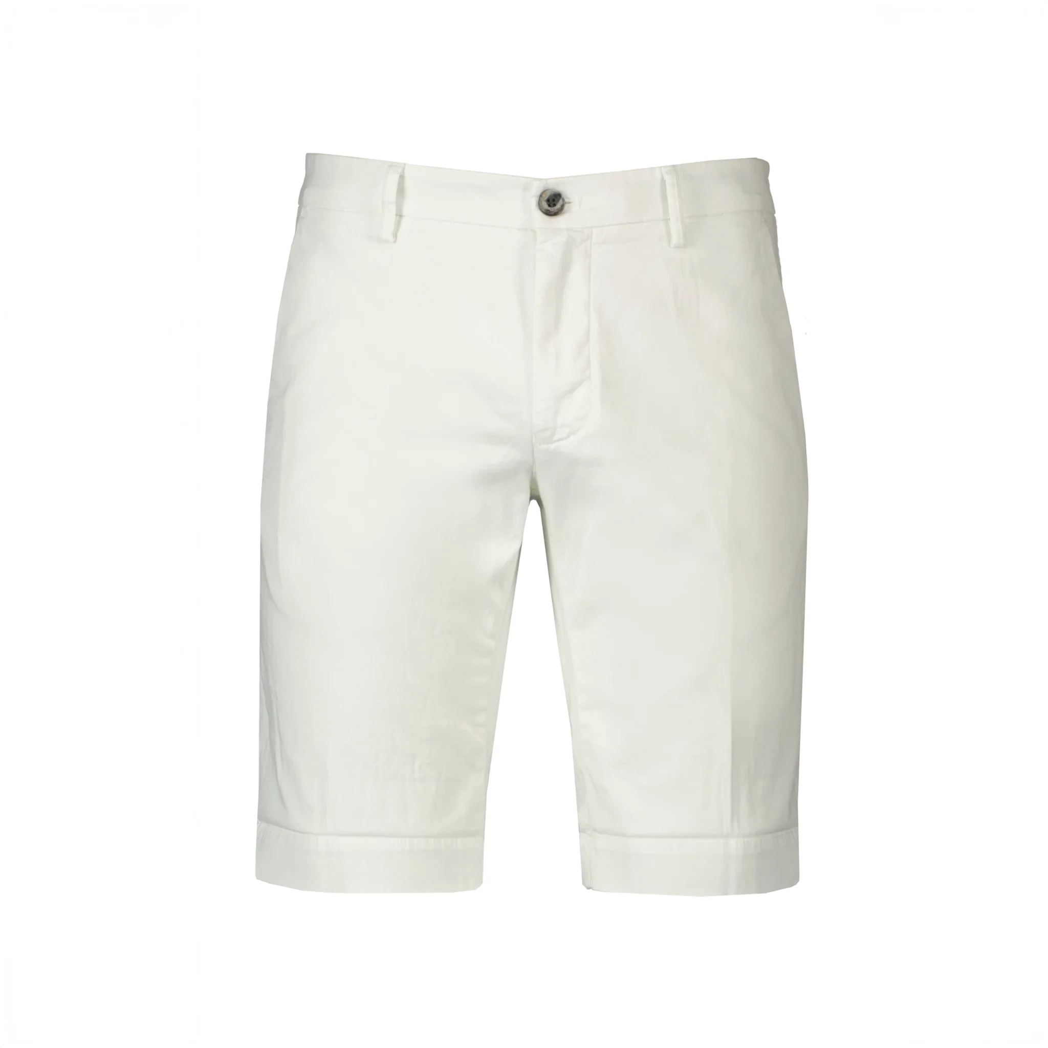 White Cotton-Stretch Torino Slim Fit Bermuda Shorts - Mason's - Image 2