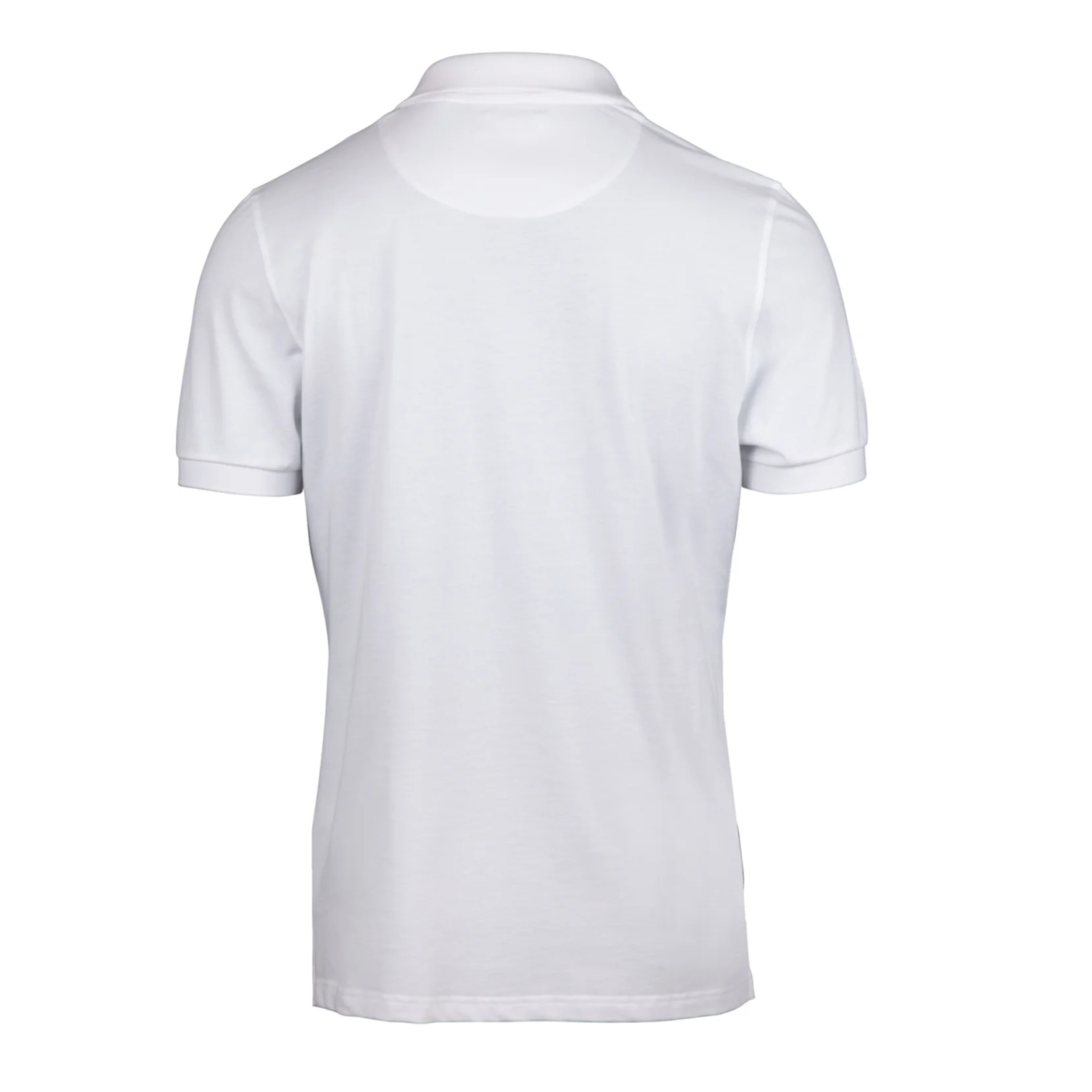 White Piqué Cotton Short Sleeve Polo Shirt - Stenströms - Image 2
