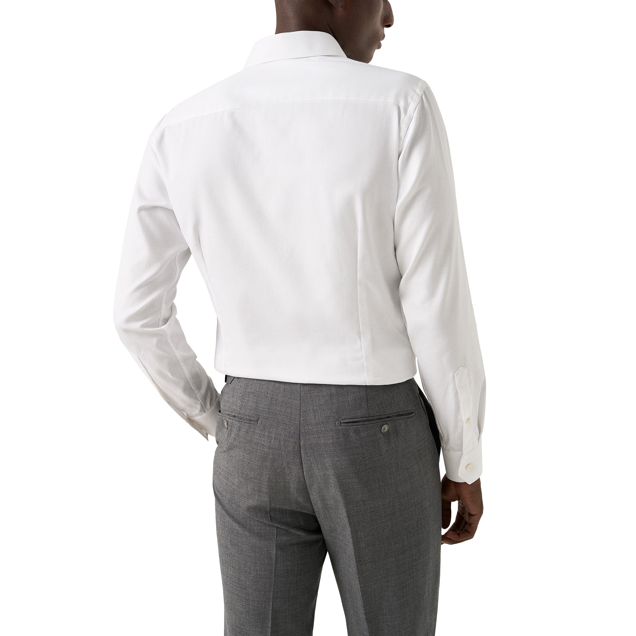 White Semi-Solid Dobby Contemporary Fit Dress Shirt - ETON - Image 4
