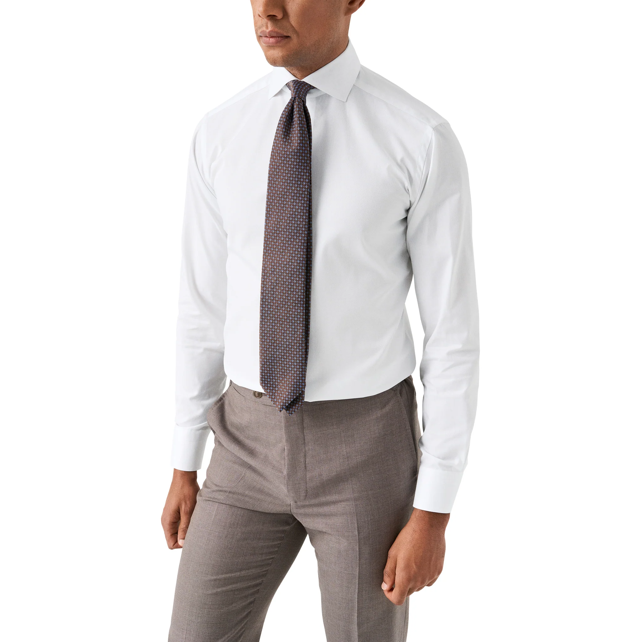 White Semi-Solid Signature Dobby Slim Fit Shirt - ETON - Image 8