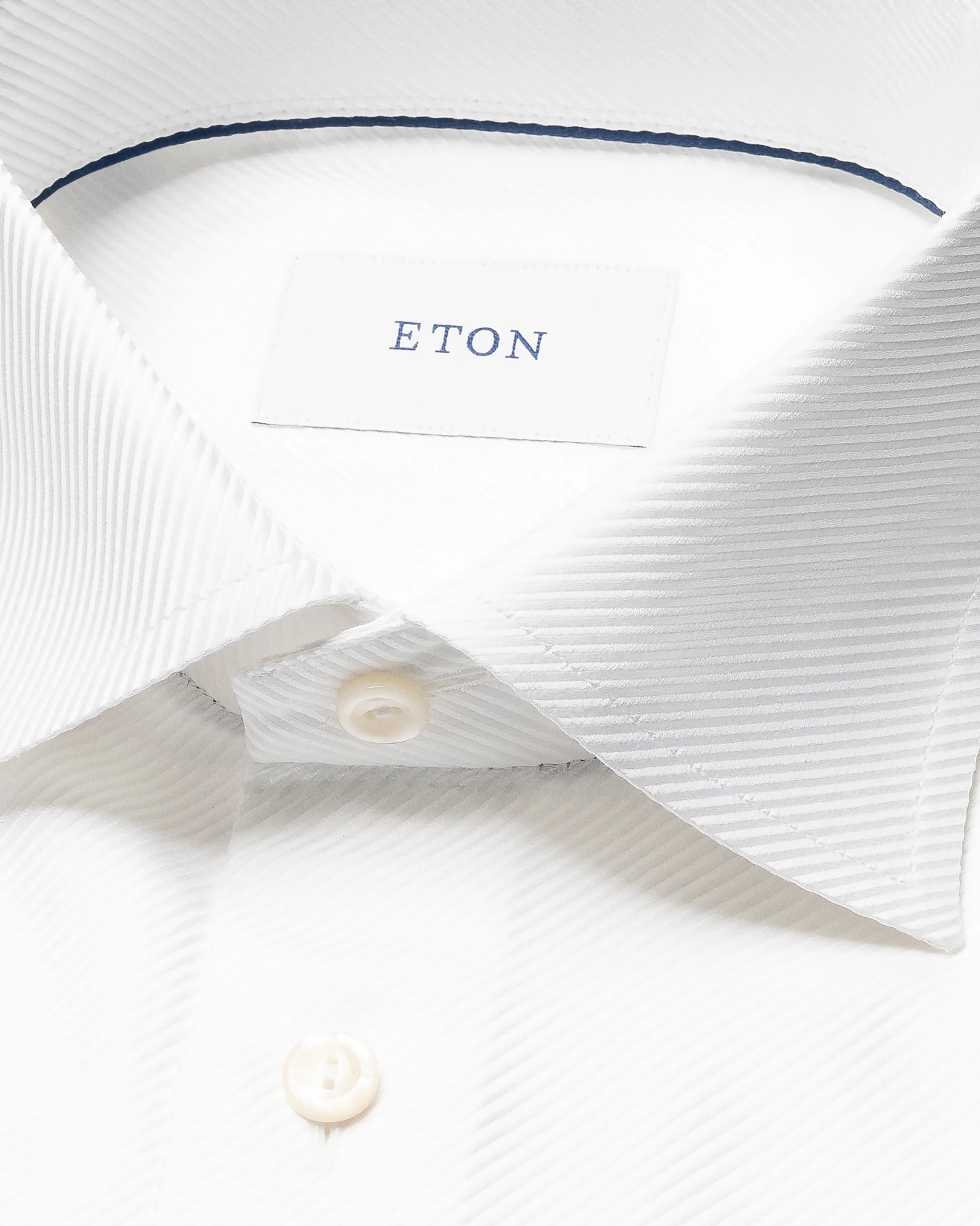 White Solid King Twill Contemporary Fit Dress Shirt - ETON - Image 2