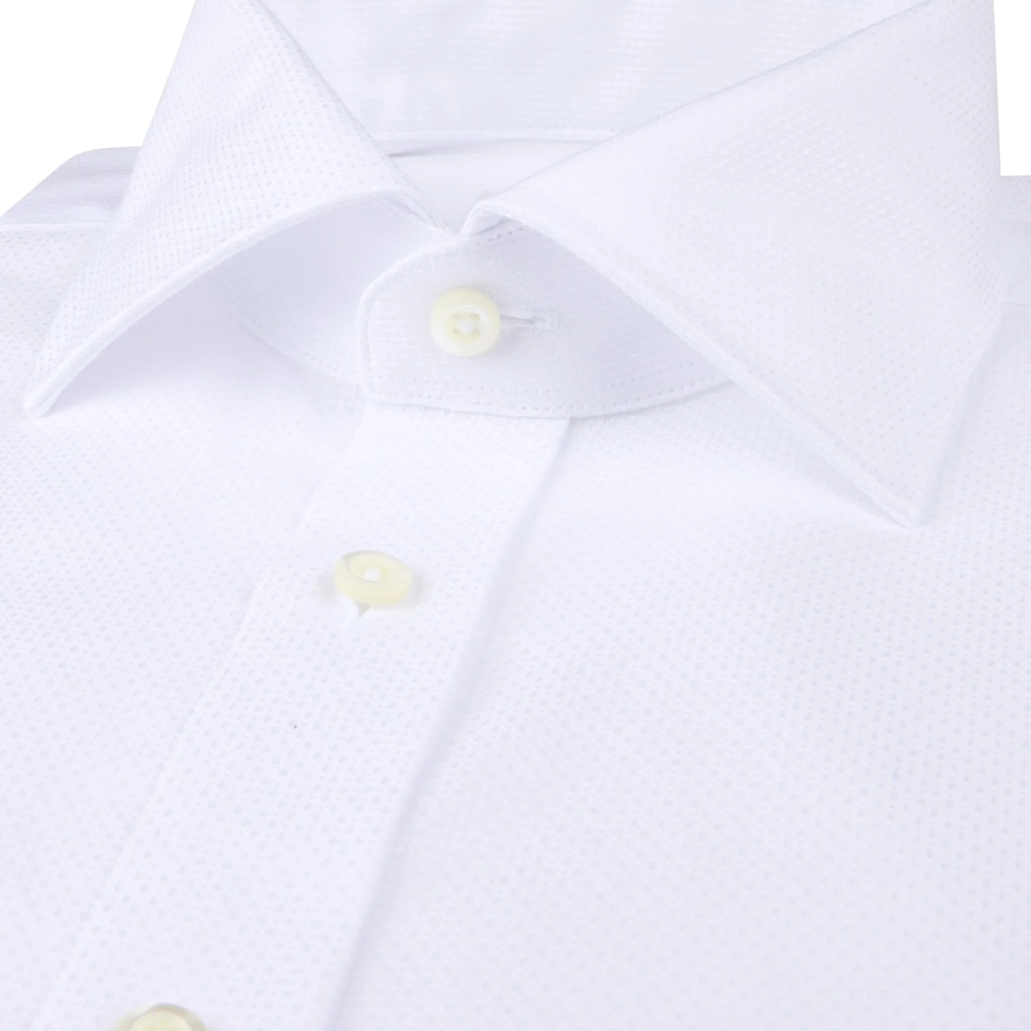 White Textured Twill Fitted Body Dress Shirt - Stenströms - Image 2